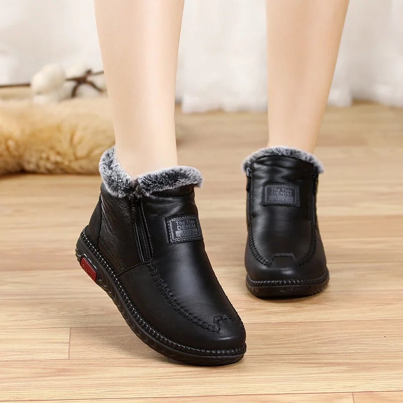 (Last Day Promotion 75% OFF) - Women's Waterproof Non-slip Cotton Leather Boots - BUY MORE SAVE MORE!