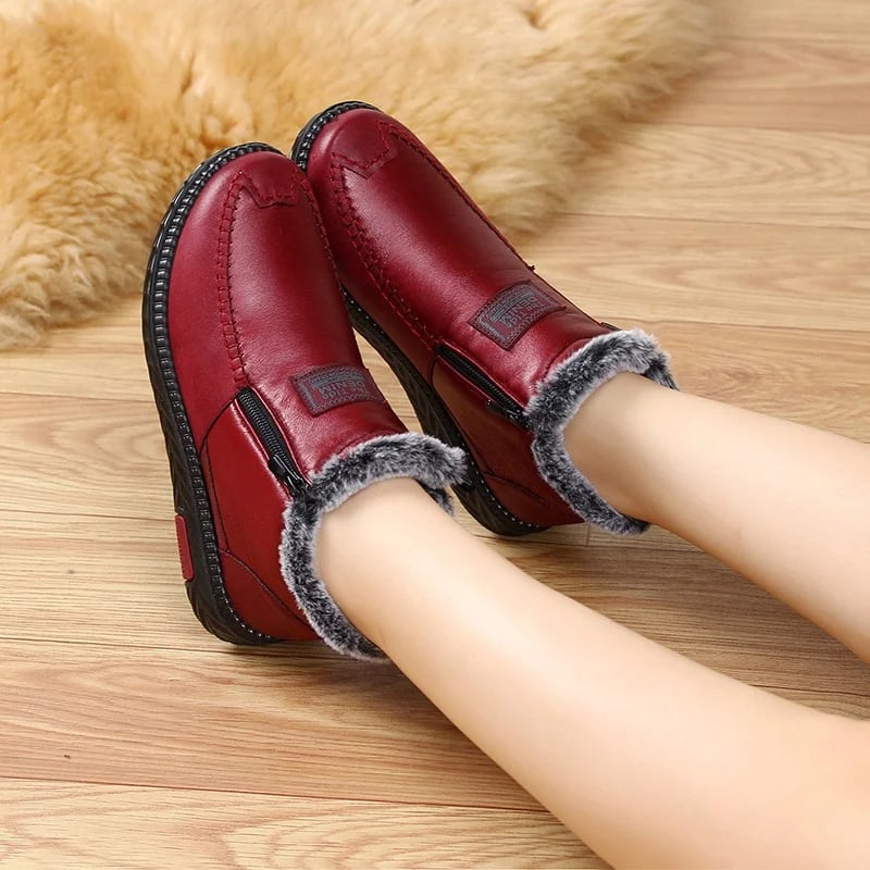 (Last Day Promotion 75% OFF) - Women's Waterproof Non-slip Cotton Leather Boots - BUY MORE SAVE MORE!