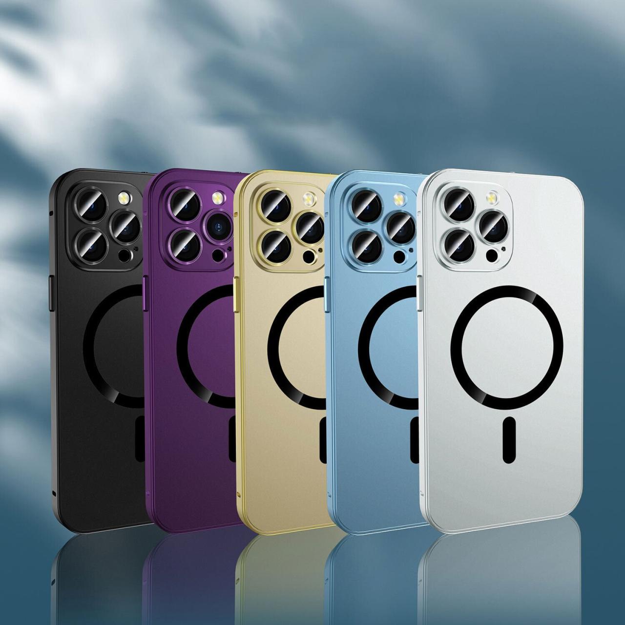 Magnetic Buckle Metal Frame Case Cover For iPhone