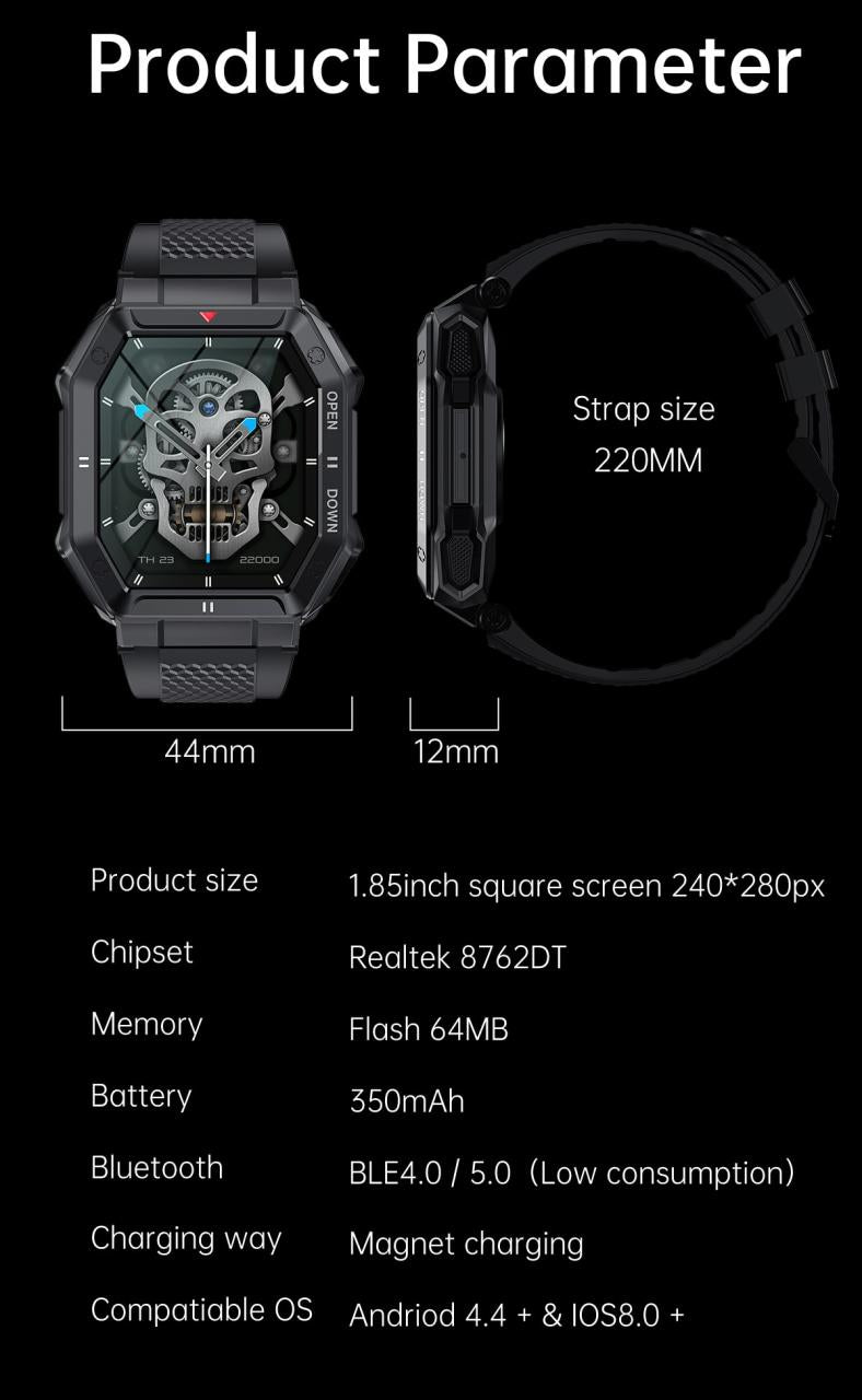 NEKTOM Waterproof Heart Rate Sport Swimming Smart Watch KE1