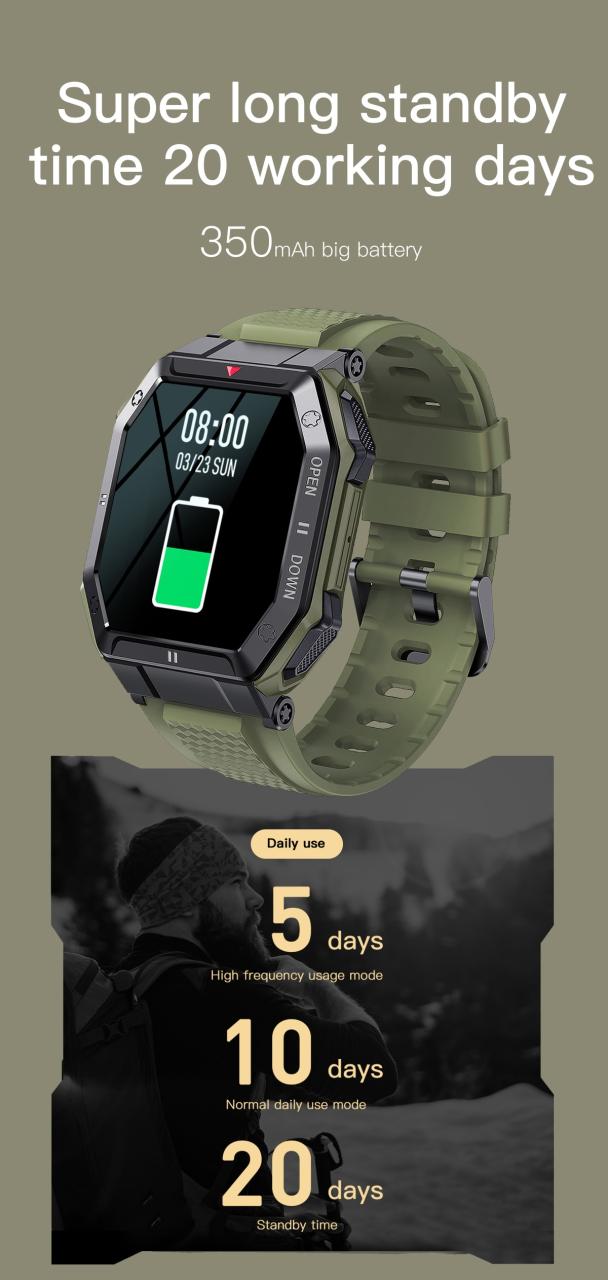 NEKTOM Waterproof Heart Rate Sport Swimming Smart Watch KE1