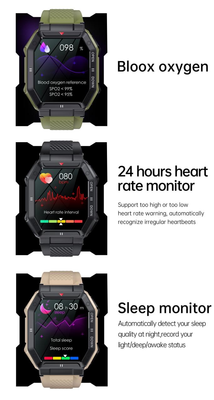 NEKTOM Waterproof Heart Rate Sport Swimming Smart Watch KE1