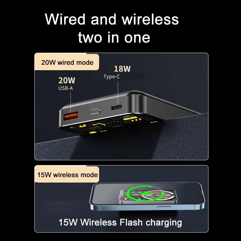 Transparent Magnetic Power Bank 22.5W Fast Charge