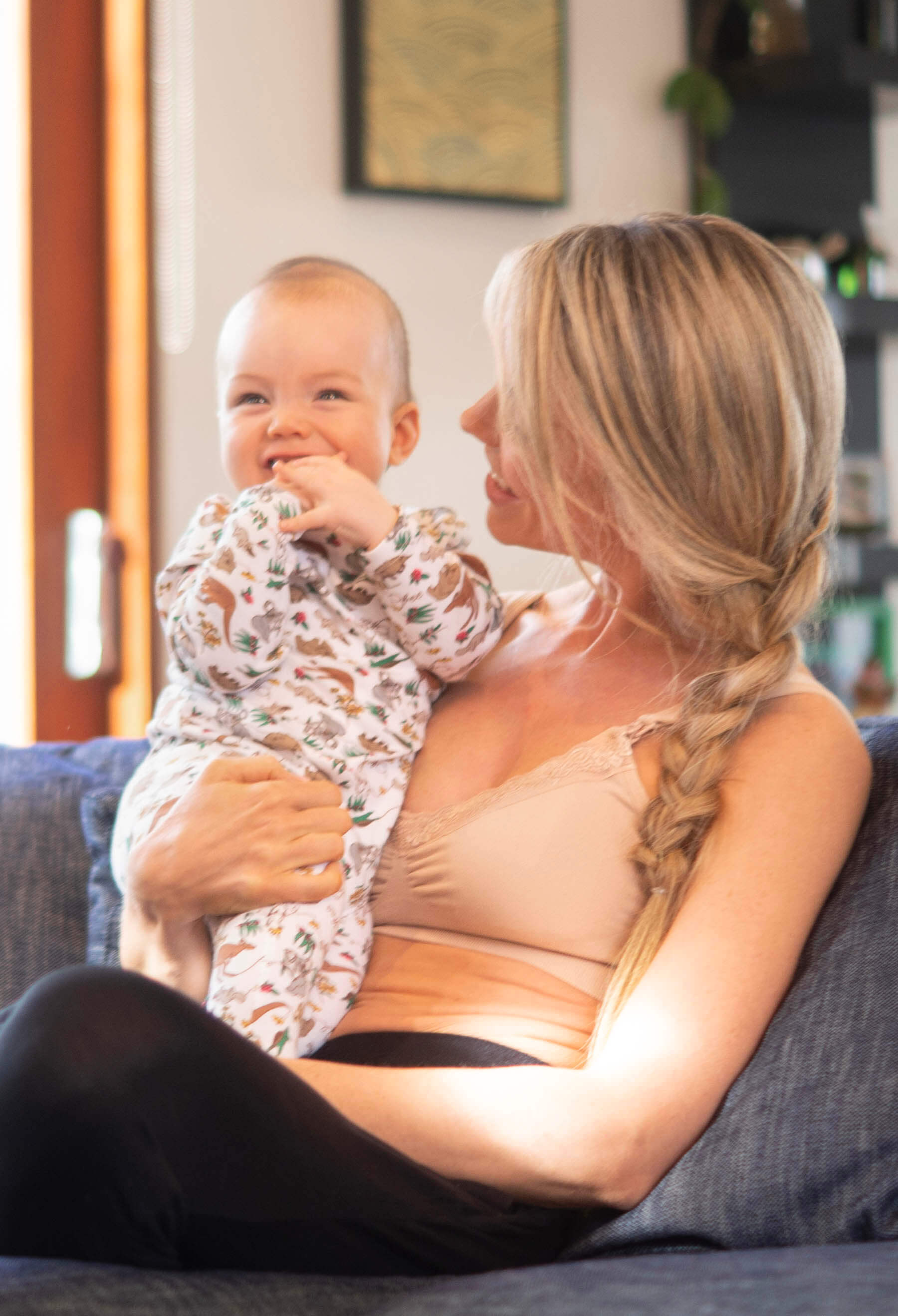 Zip Baby Sleepsuit with Foldable Mitts - 100% Organic Cotton - Native Aussie Animals