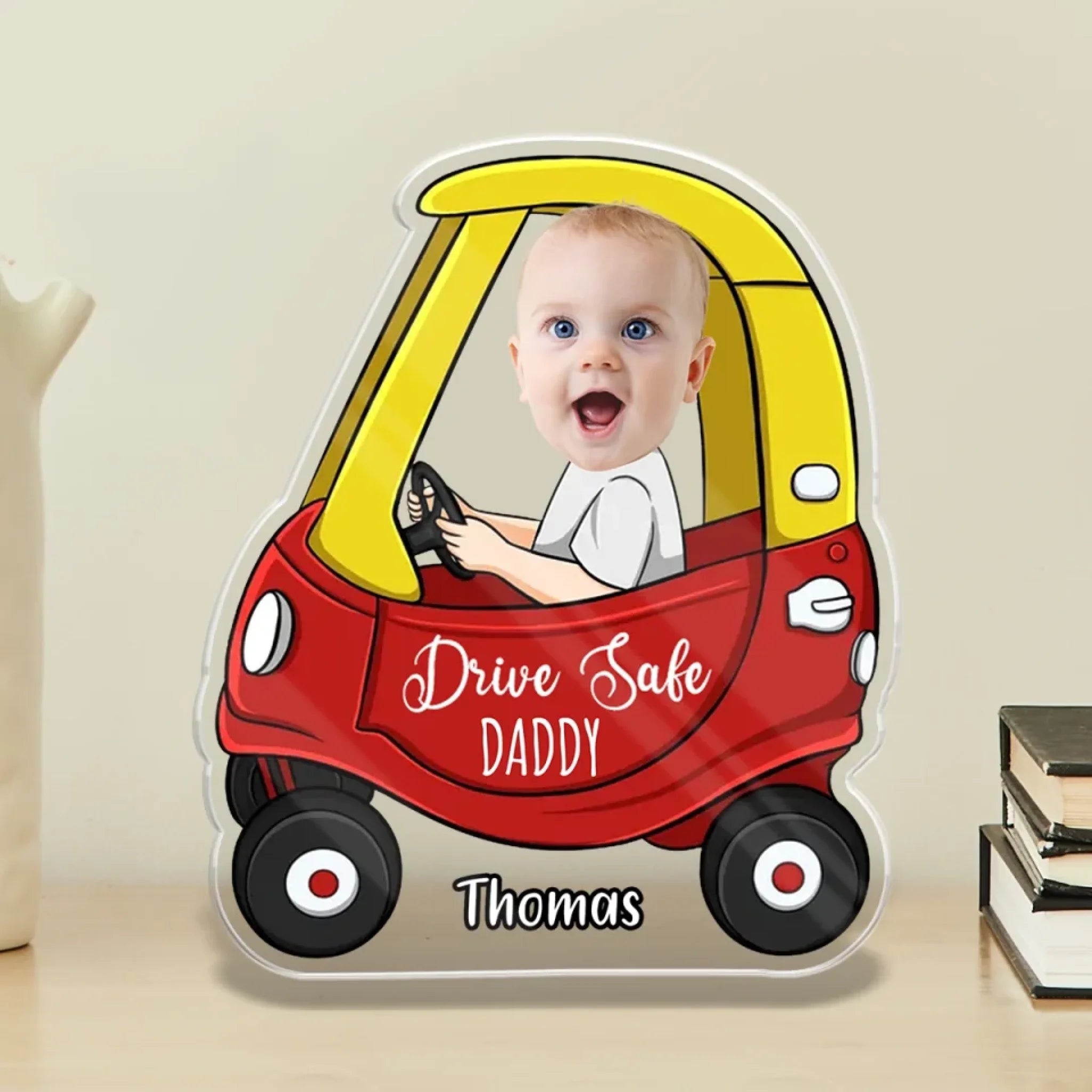 Custom Photo Drive Safe, Daddy - Family Personalized Custom Acrylic Plaque Custom Shape - Father's Day, Gift For Dad, Grandpa
