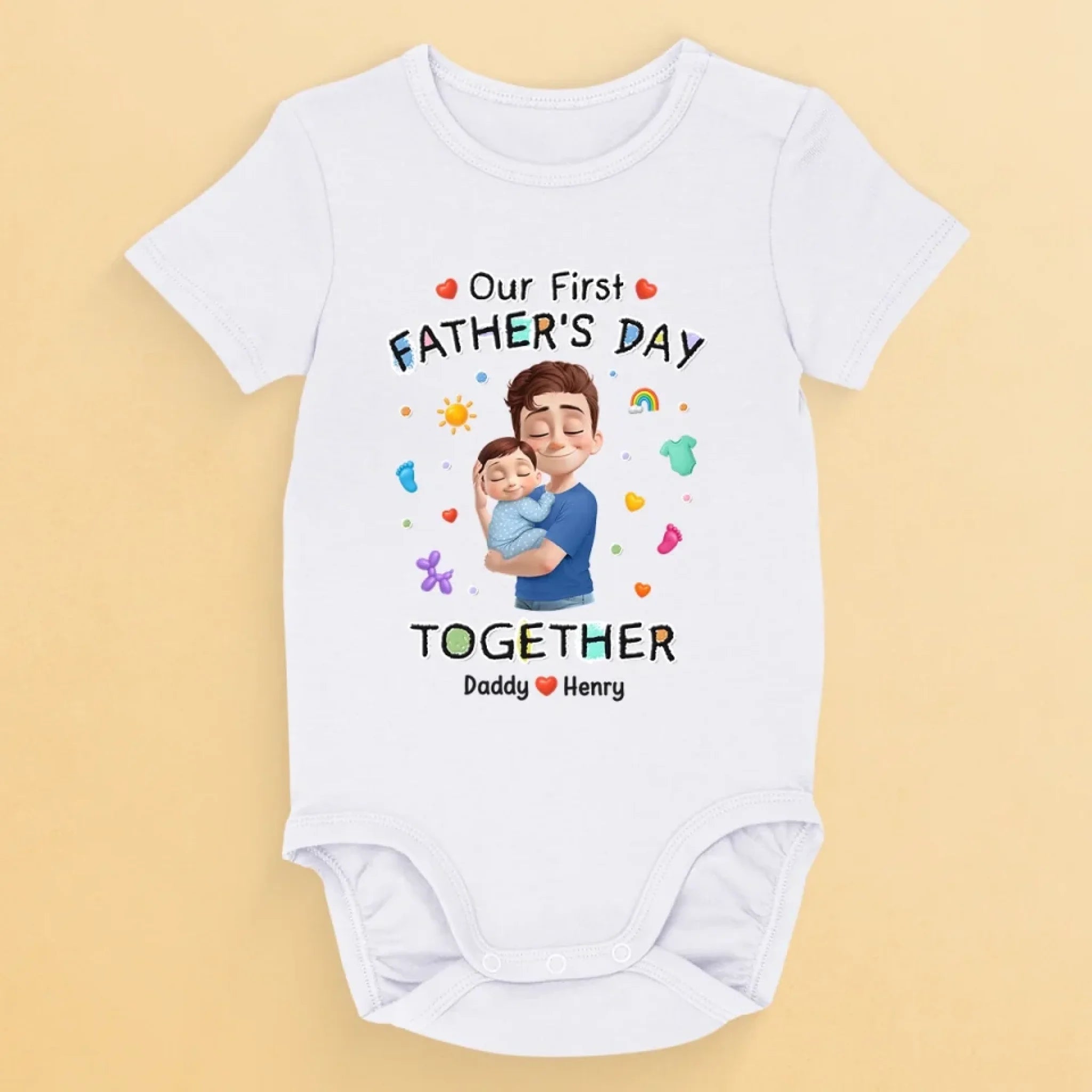 Team Daddy Since Day One - Family Personalized Custom Baby Onesie - Father's Day, Baby Shower Gift, Gift For First Dad, Baby Kids, Newborn Baby