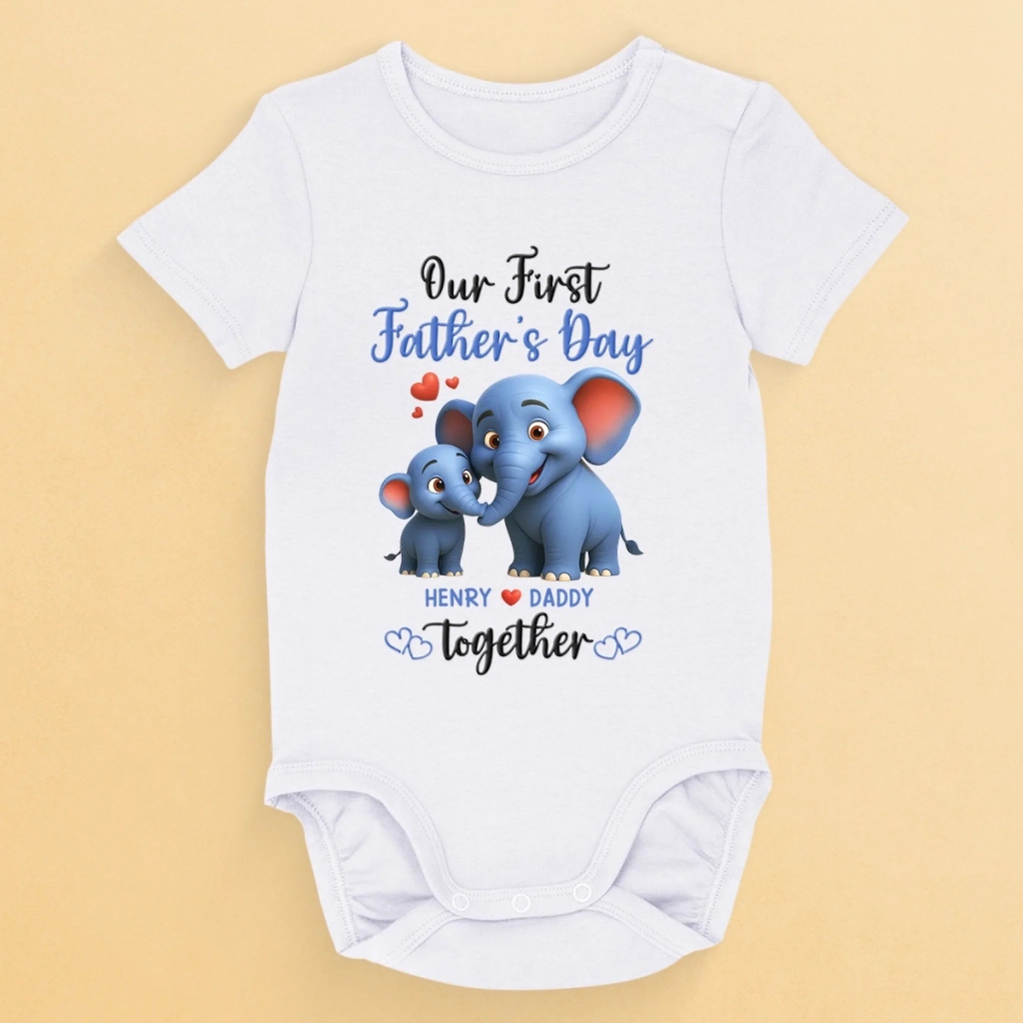 Forever Your Little Elephant - Family Personalized Custom Baby Onesie - Father's Day, Baby Shower Gift, Gift For First Dad, Baby Kids, Newborn