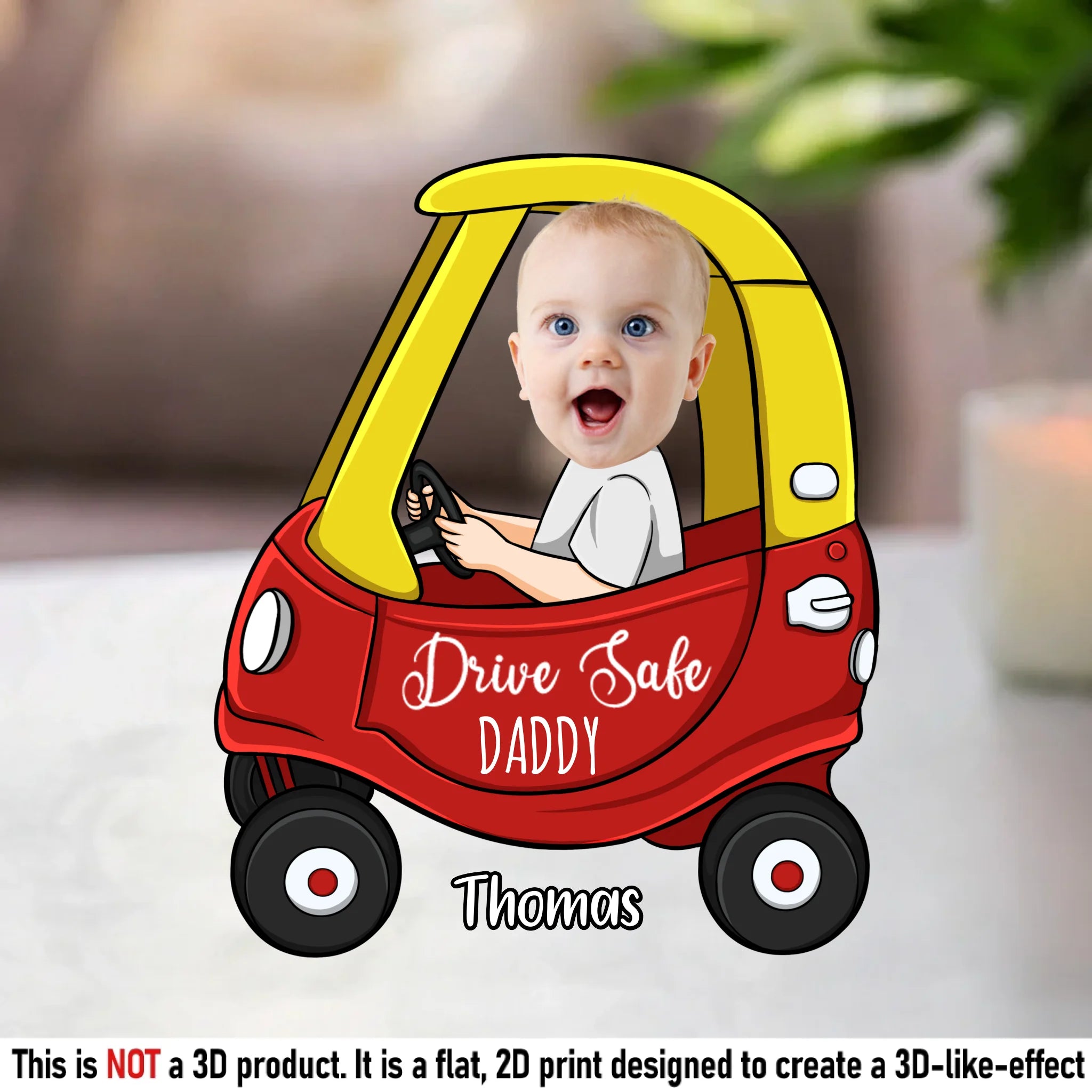 Custom Photo Drive Safe, Daddy - Family Personalized Custom Acrylic Plaque Custom Shape - Father's Day, Gift For Dad, Grandpa