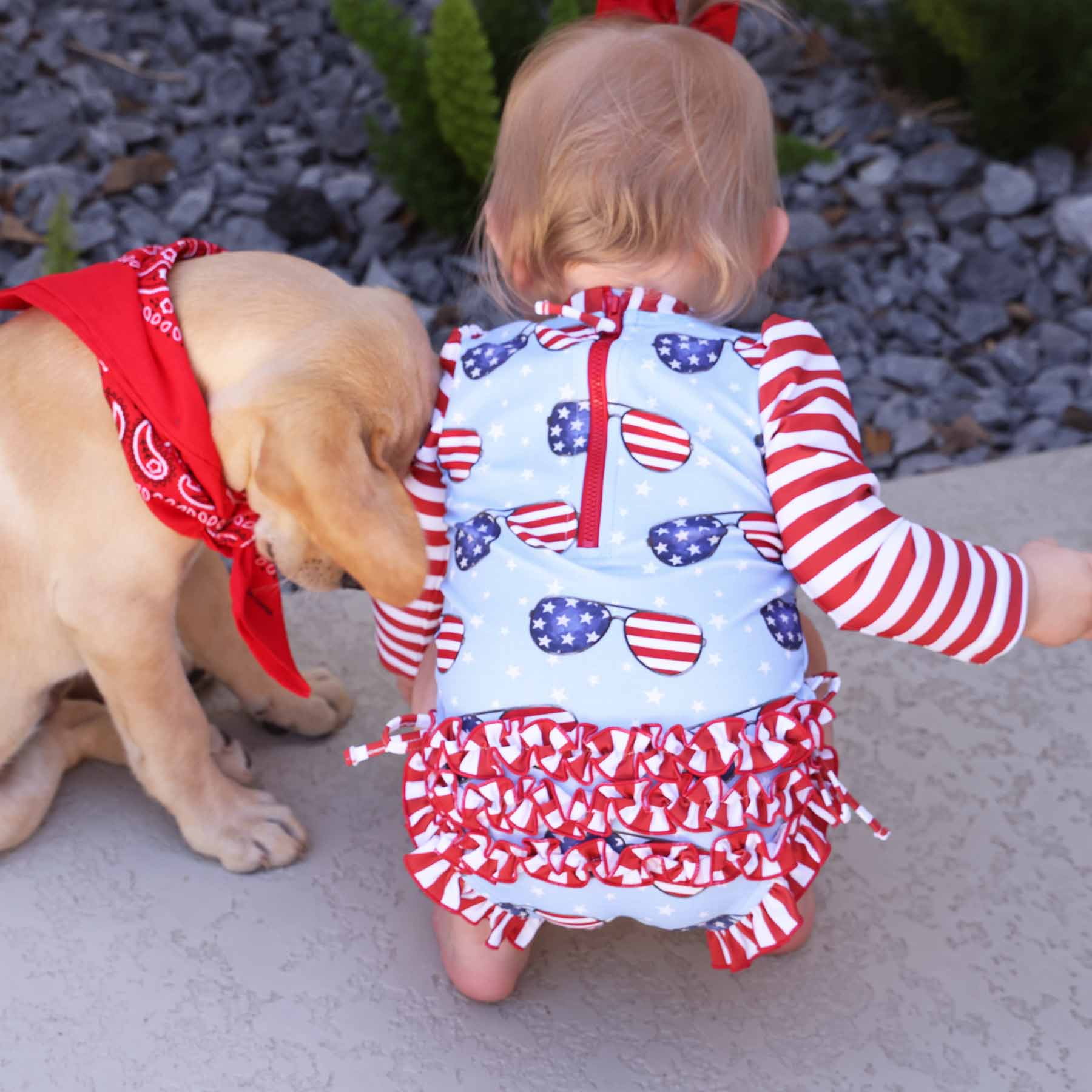 Long Sleeve Rash Guard With Ruffle Bottom