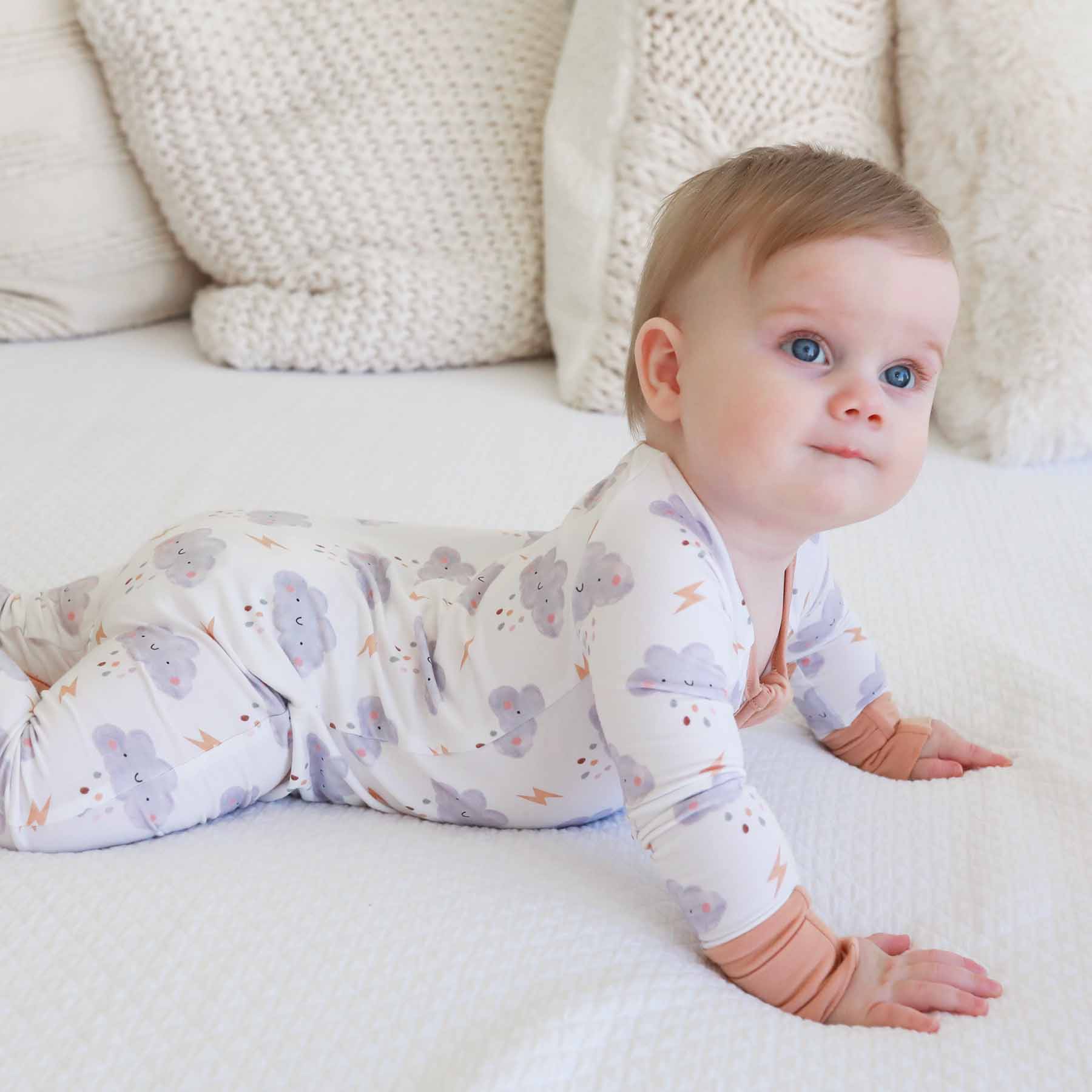 Cloudy Cuddles Convertible Zip Romper
