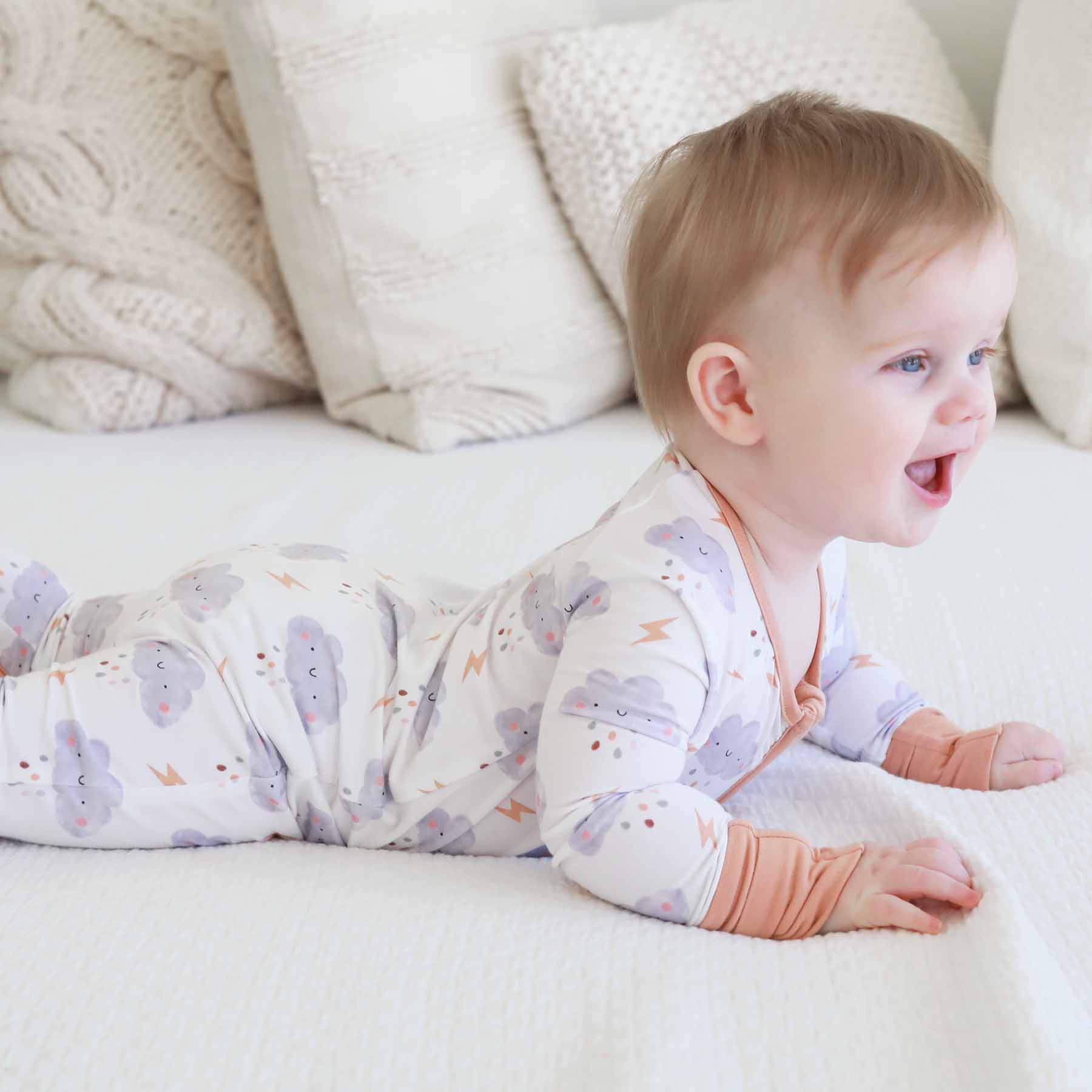 Cloudy Cuddles Convertible Zip Romper