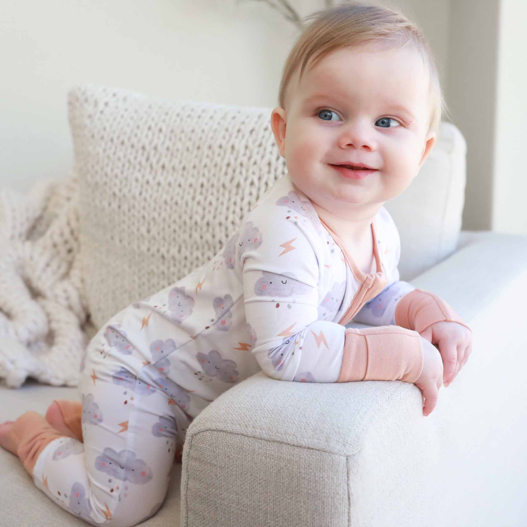 Cloudy Cuddles Convertible Zip Romper