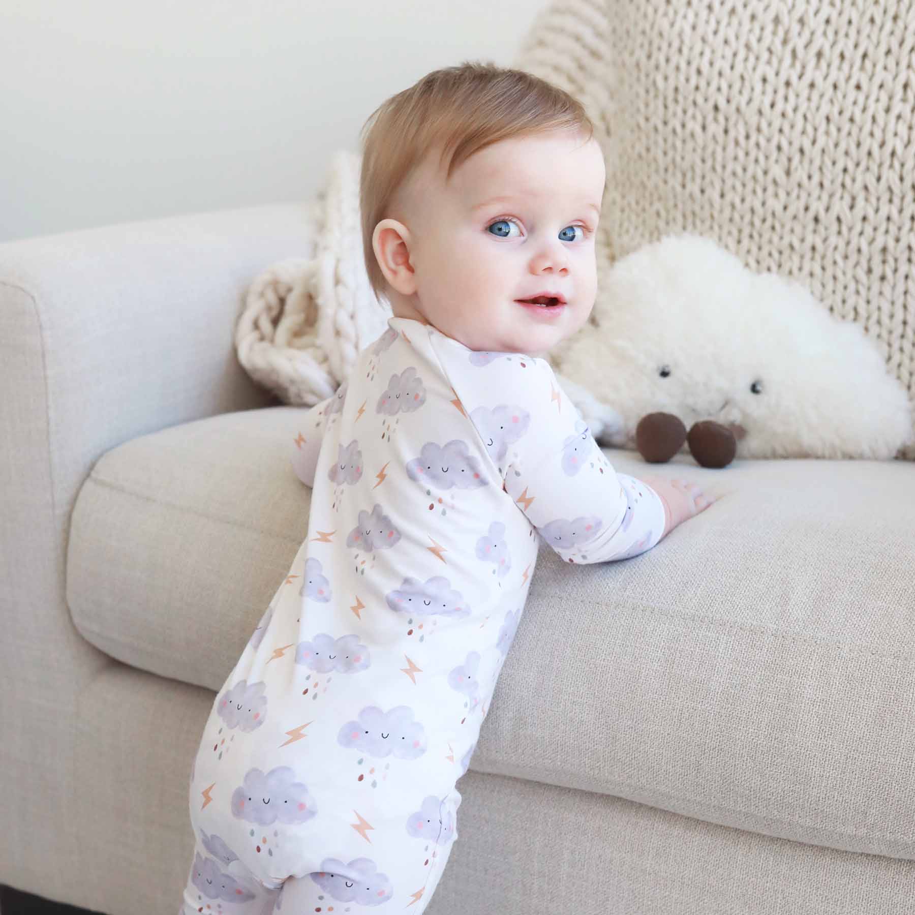 Cloudy Cuddles Convertible Zip Romper