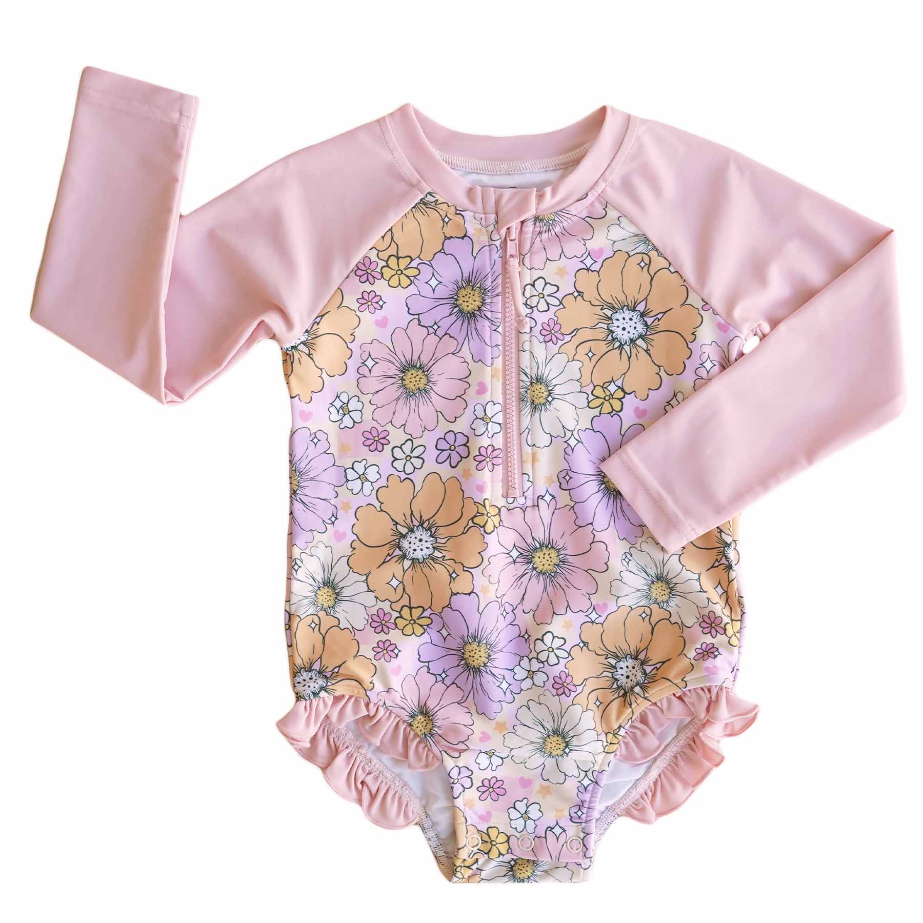 Long Sleeve Rash Guard with Front Zipper 