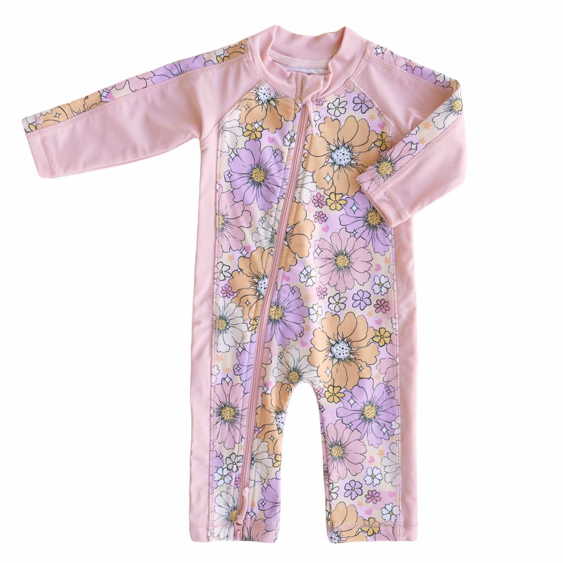 Long Sleeve Rash Guard Swim Romper Full Length 