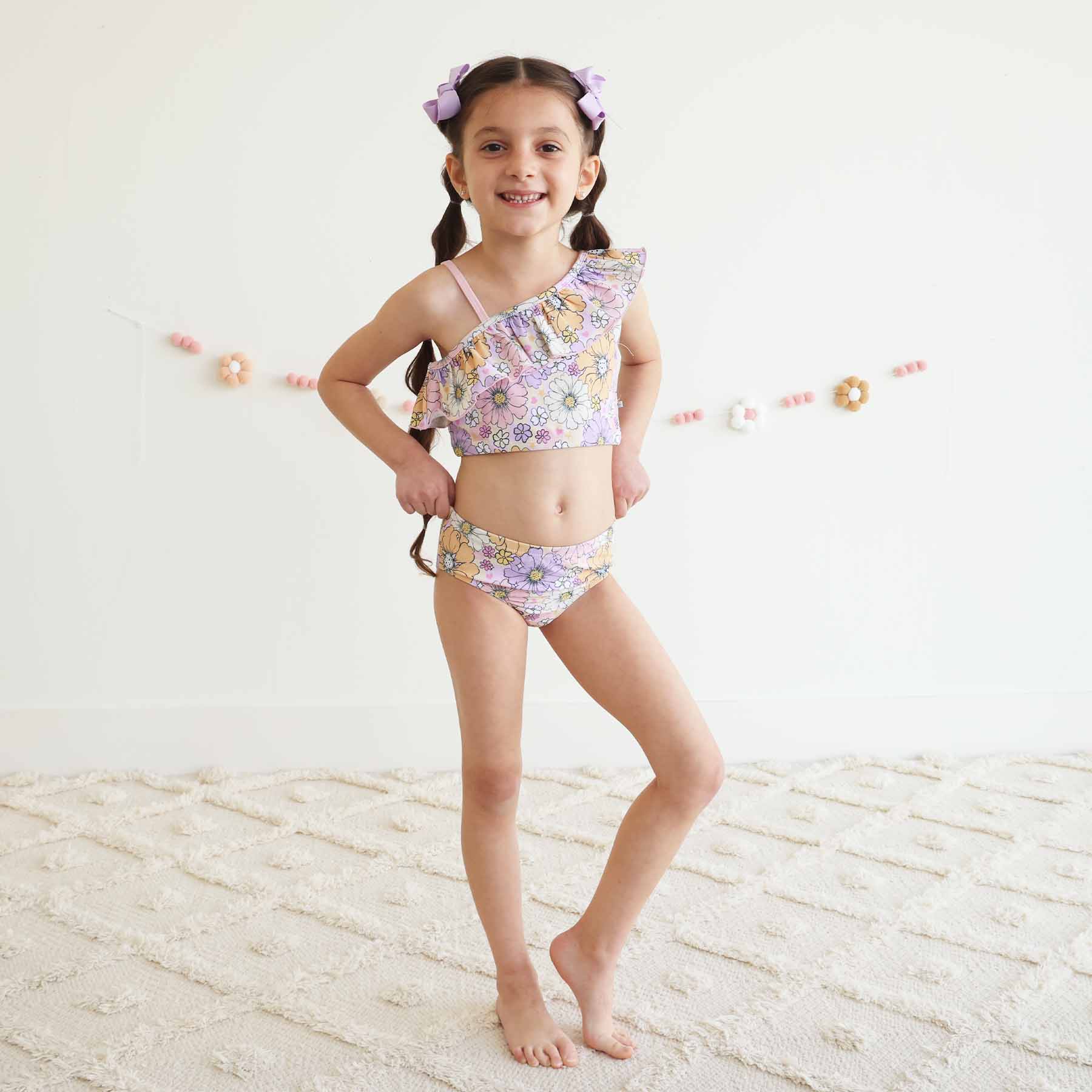 One Shoulder Ruffle Bikini 