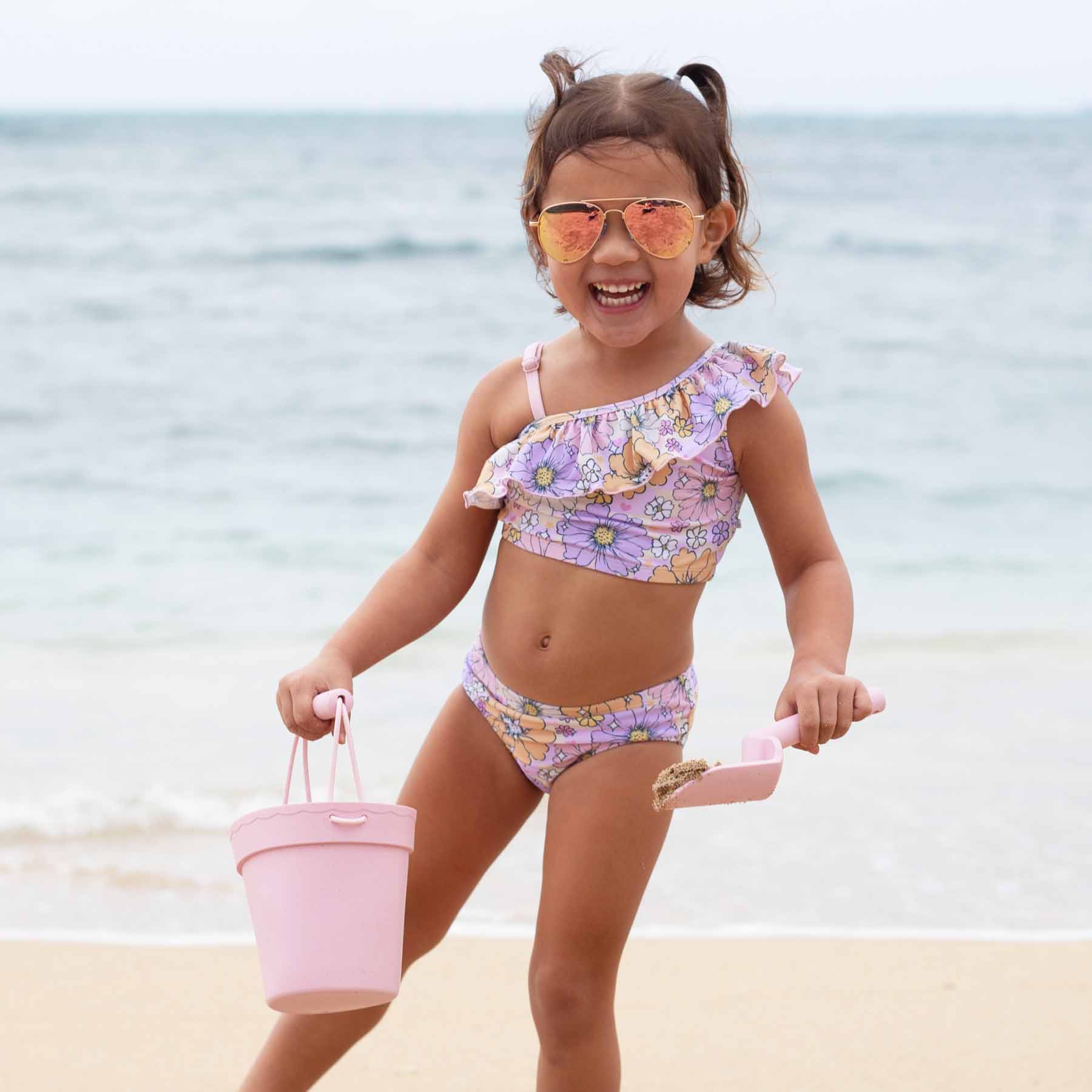 One Shoulder Ruffle Bikini 