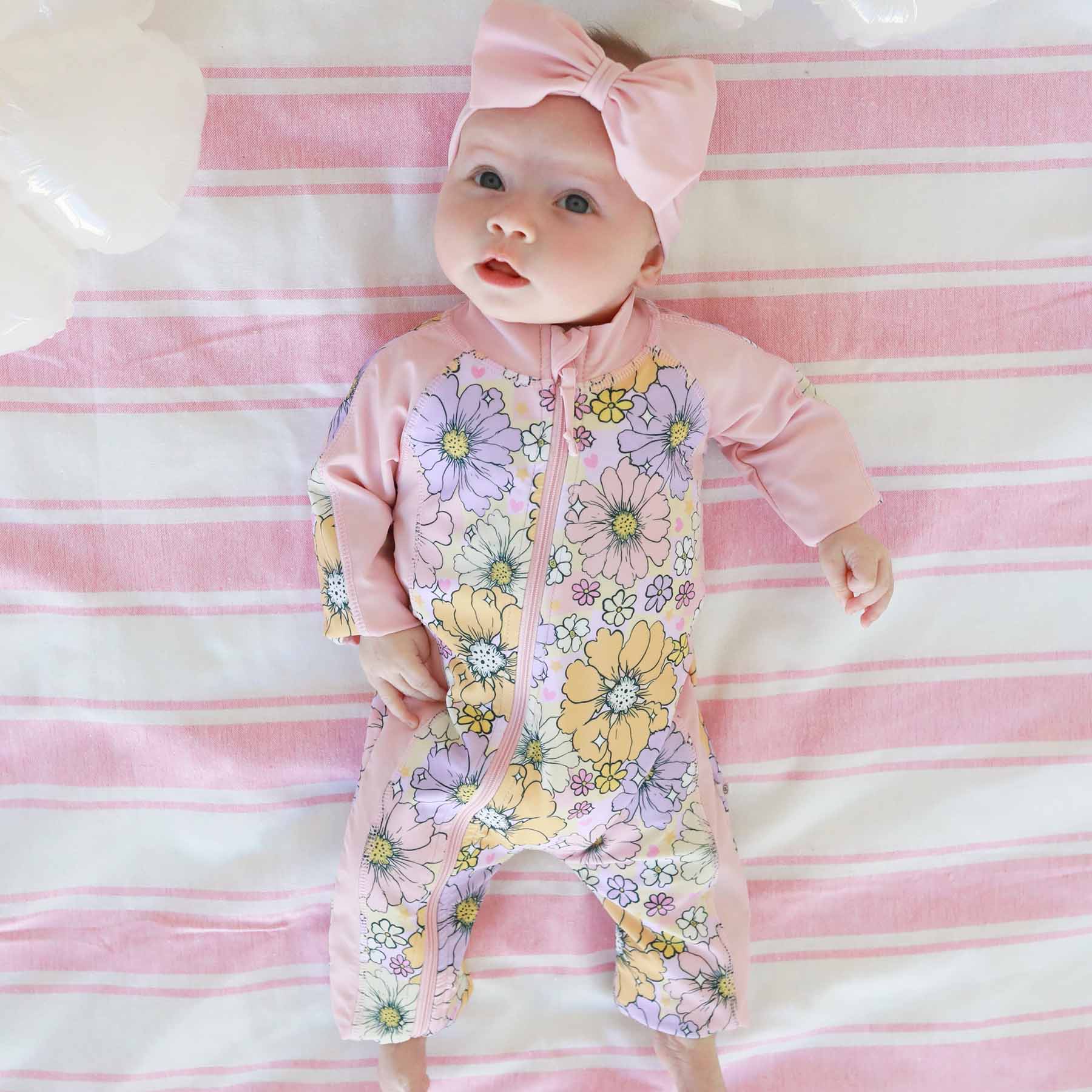 Long Sleeve Rash Guard Swim Romper Full Length 