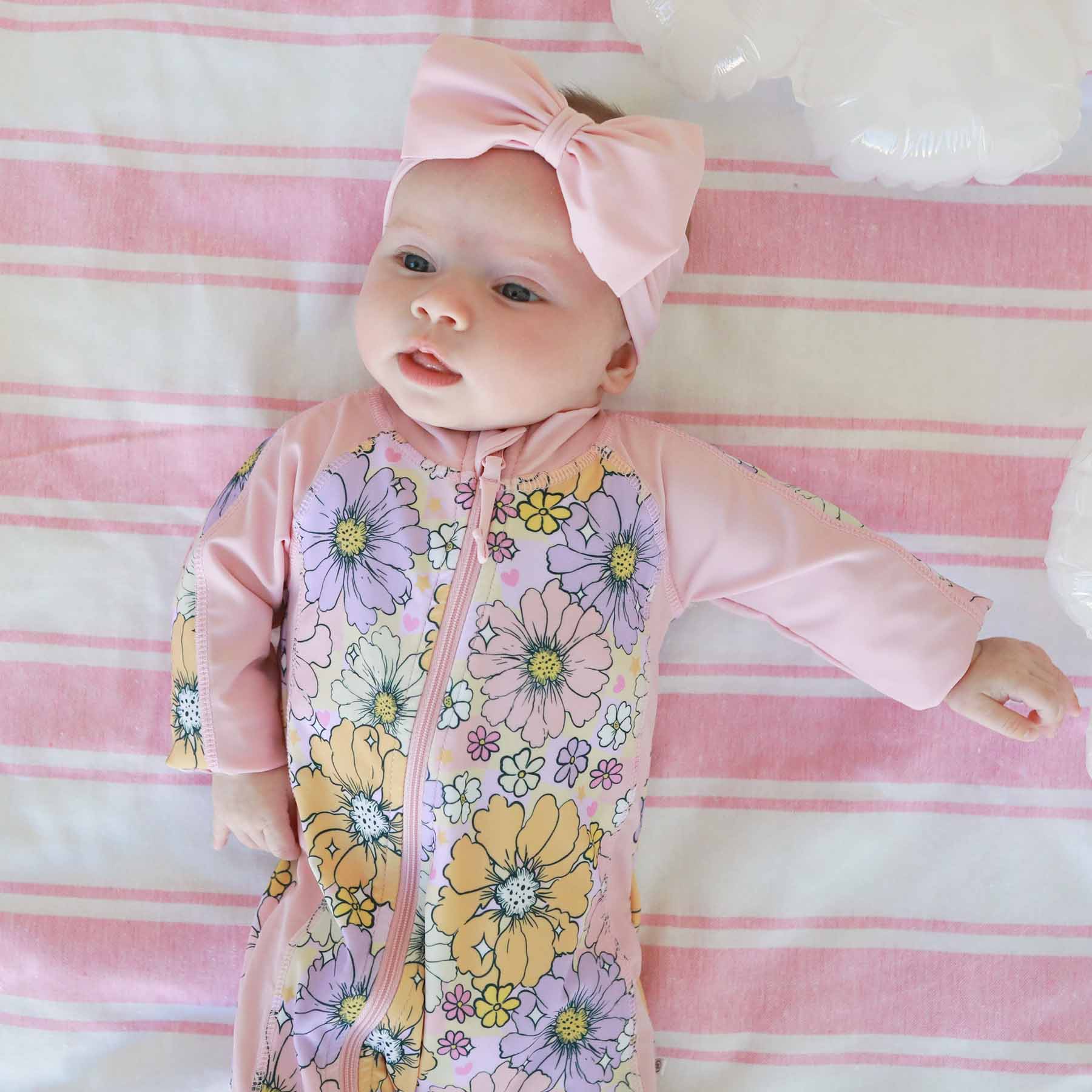 Long Sleeve Rash Guard Swim Romper Full Length 