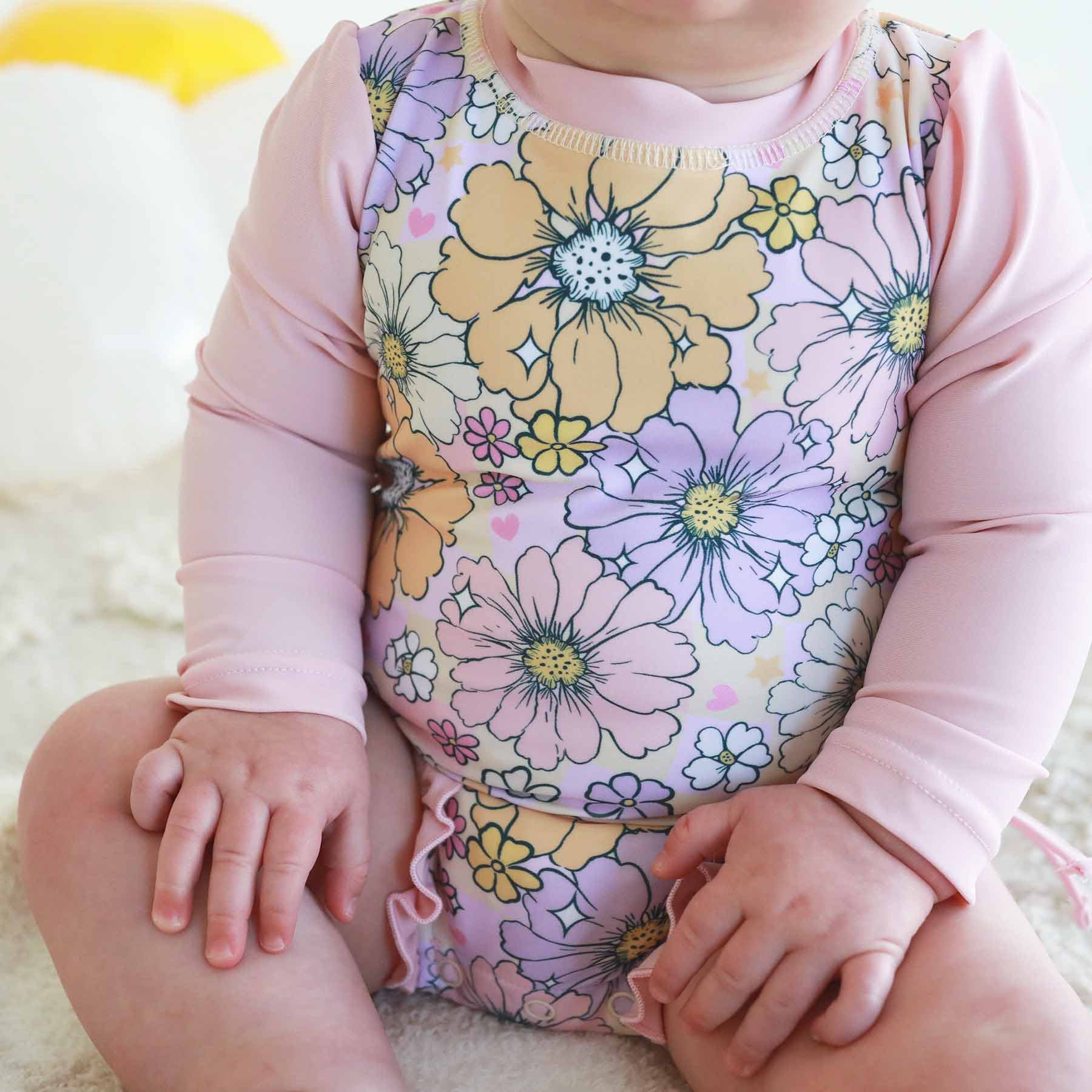 Long Sleeve Rash Guard With Ruffle Bottom