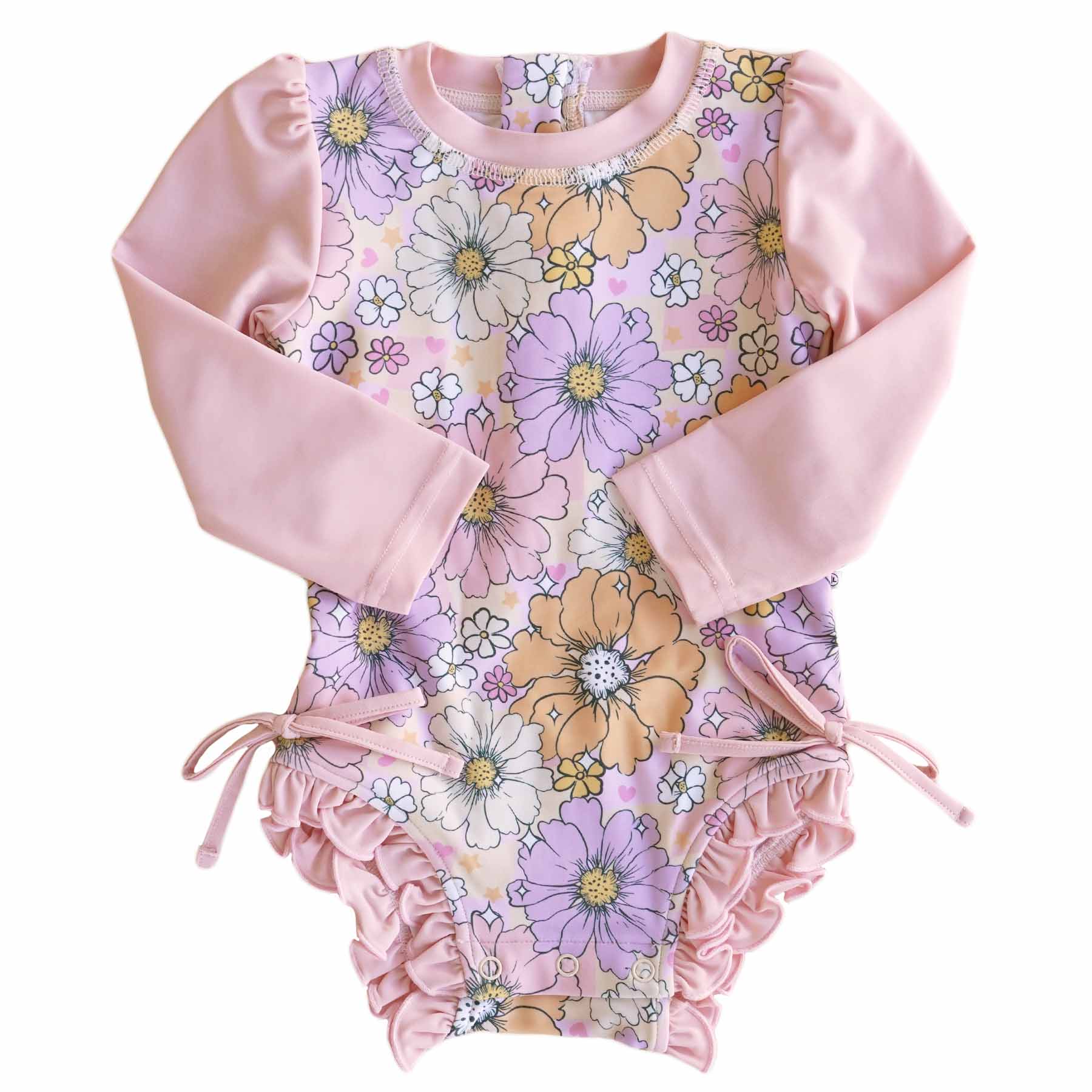 Long Sleeve Rash Guard With Ruffle Bottom