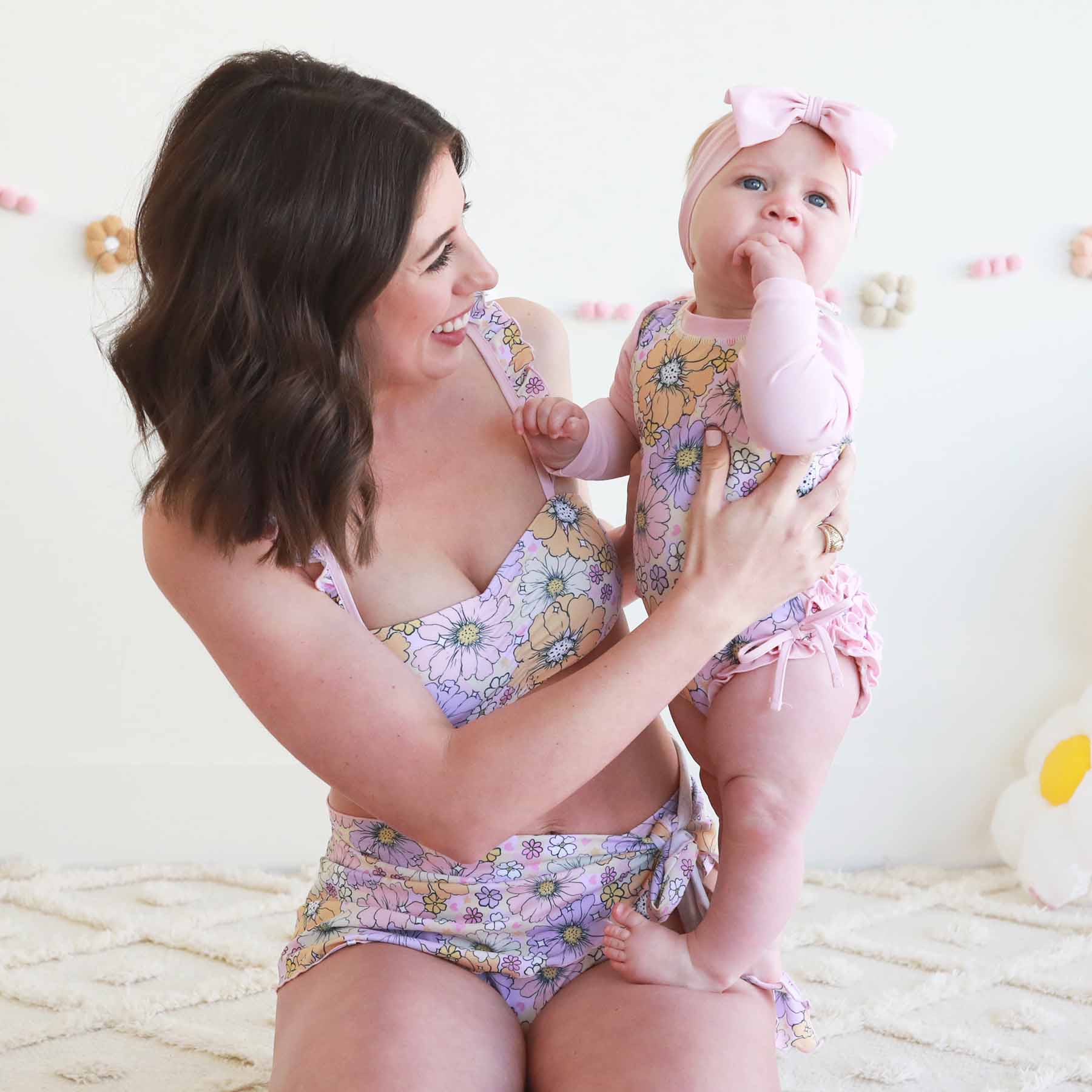 Long Sleeve Rash Guard With Ruffle Bottom