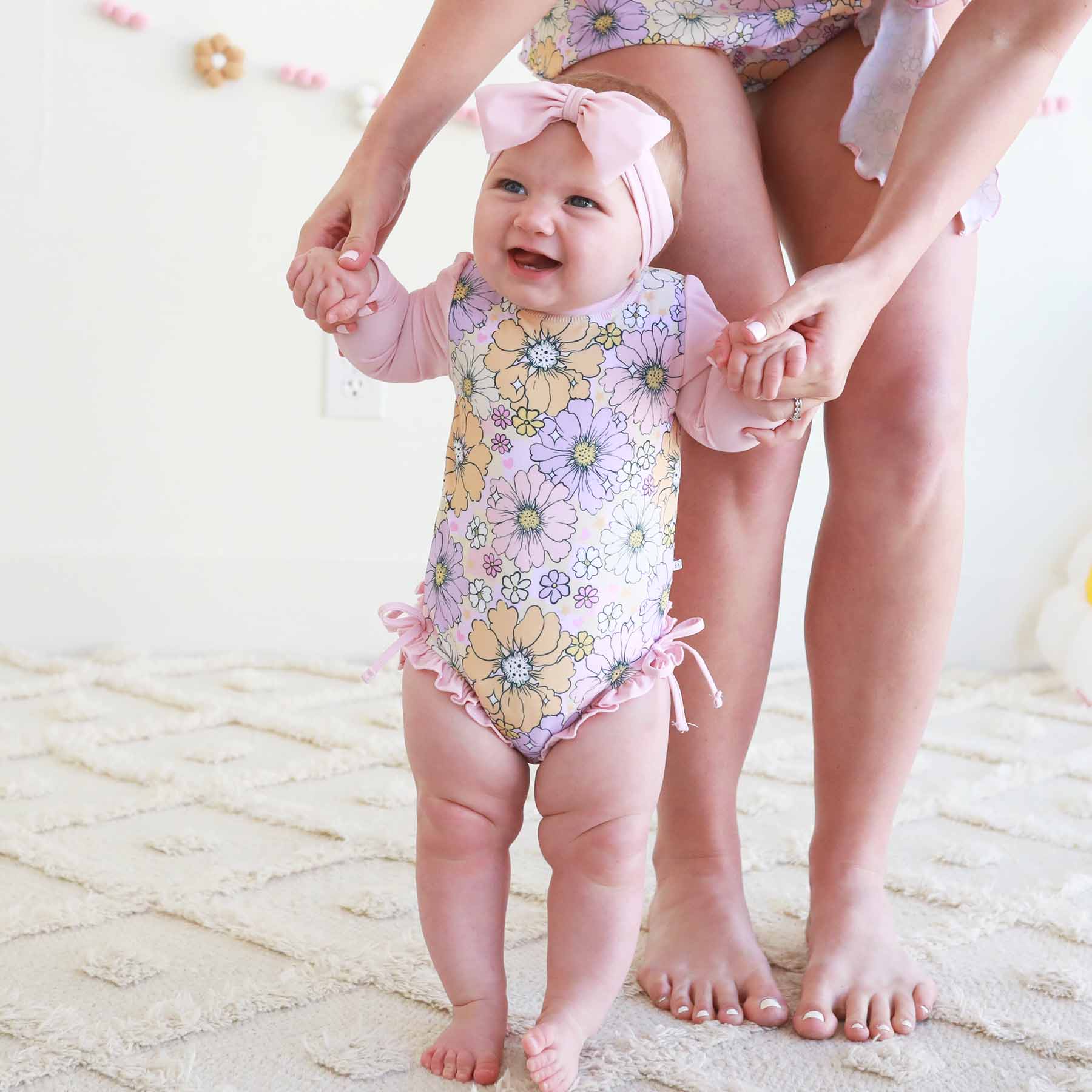 Long Sleeve Rash Guard With Ruffle Bottom