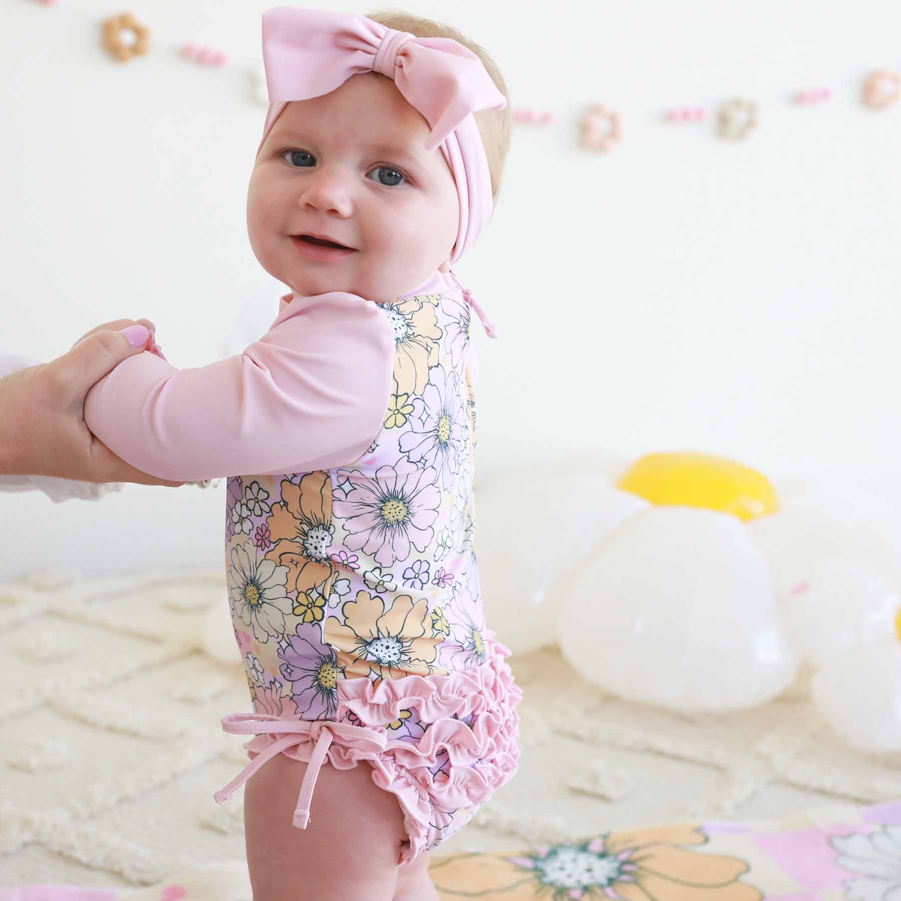 Long Sleeve Rash Guard With Ruffle Bottom