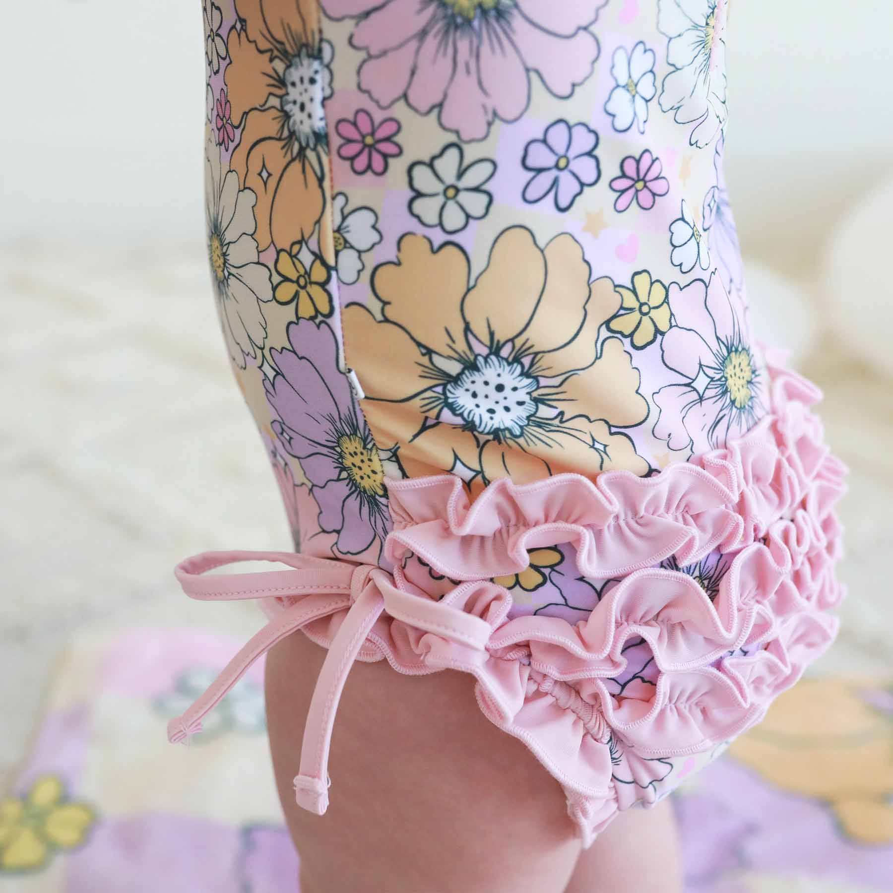 Long Sleeve Rash Guard With Ruffle Bottom