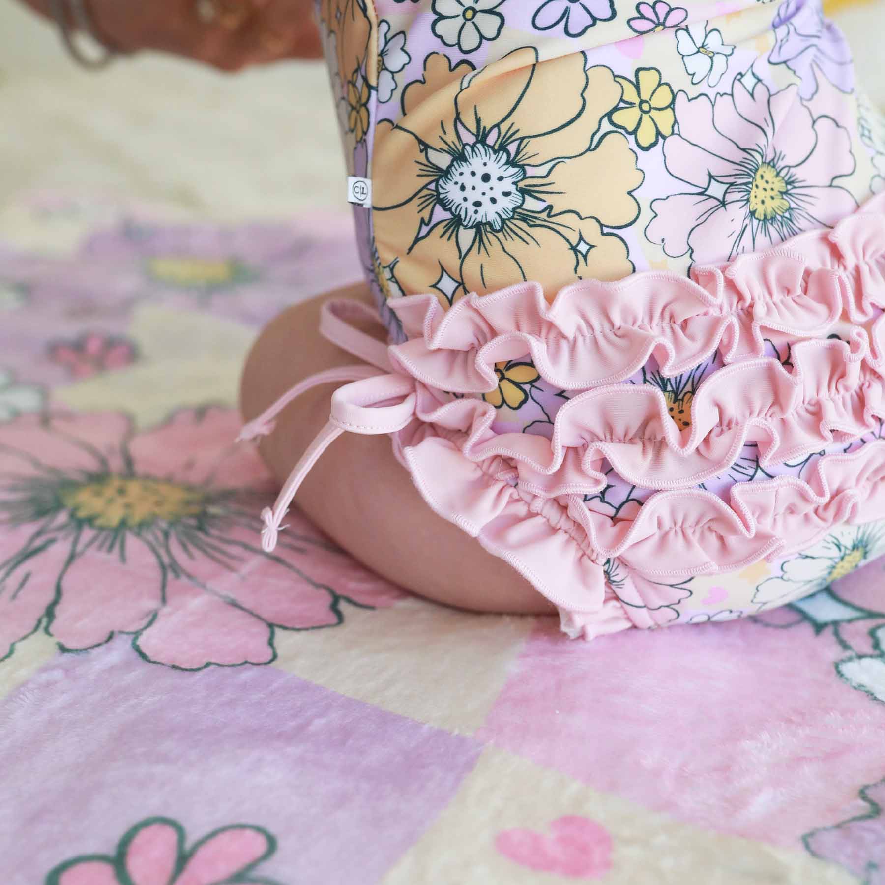 Long Sleeve Rash Guard With Ruffle Bottom