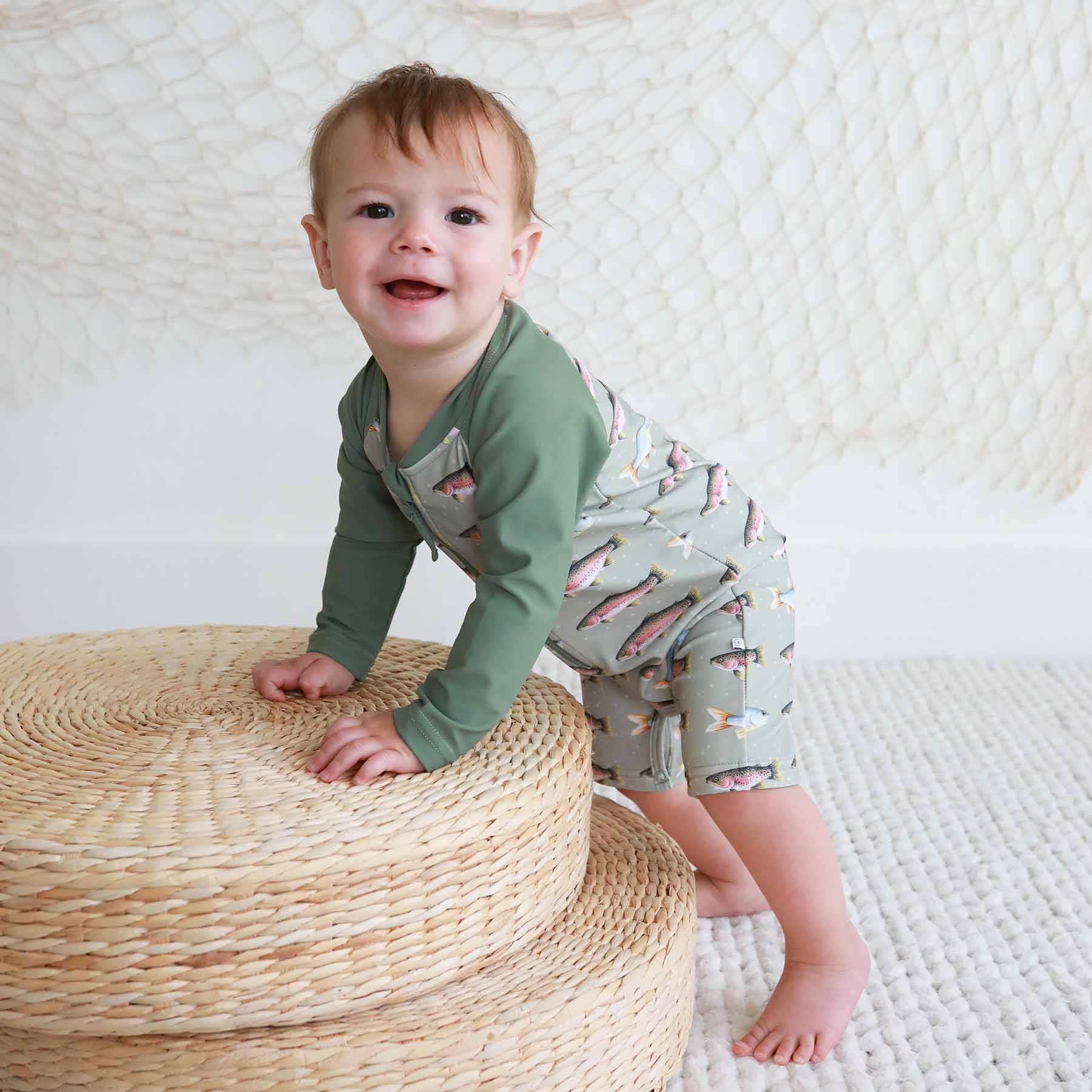 Long Sleeve Rash Guard Swim Romper Shortie 