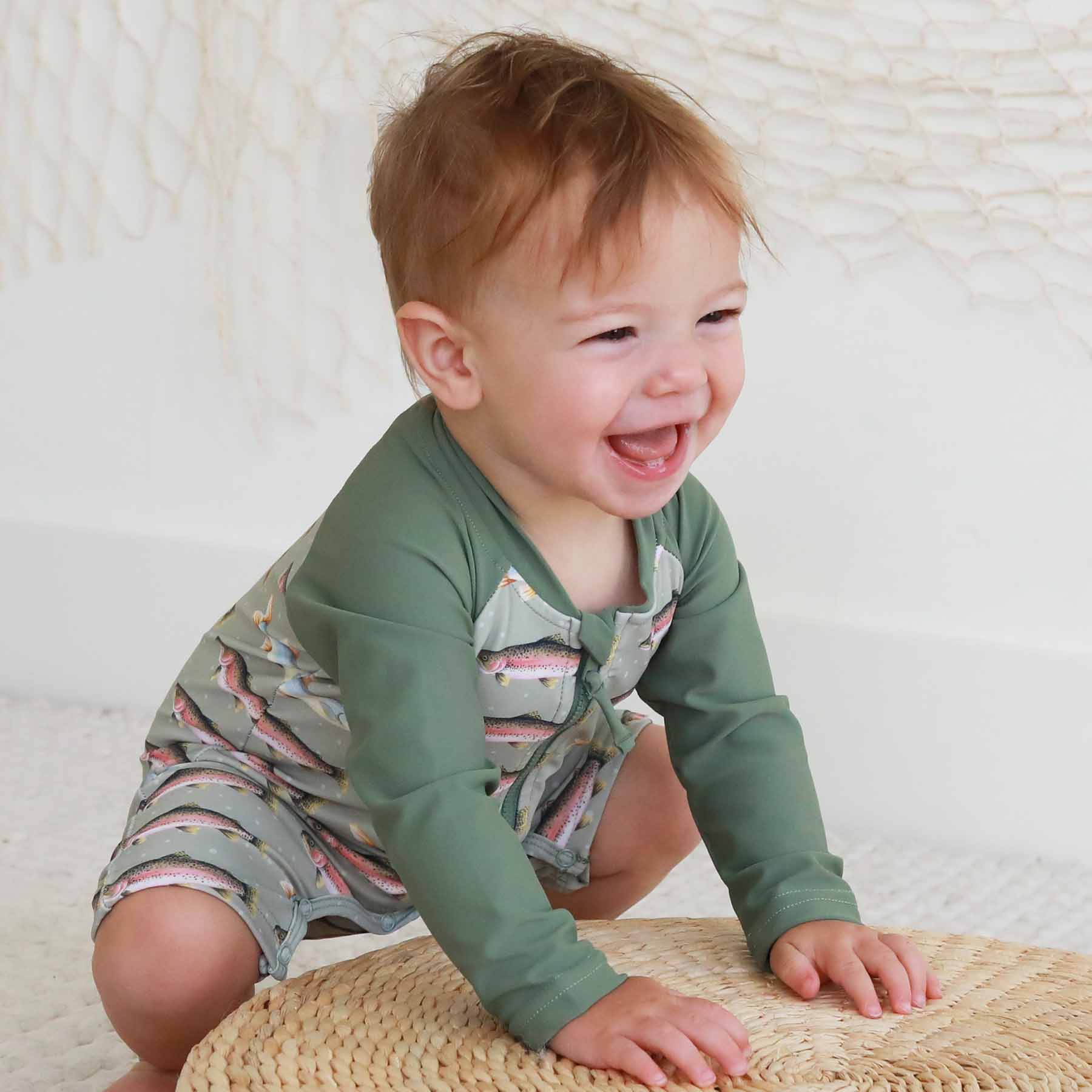 Long Sleeve Rash Guard Swim Romper Shortie 