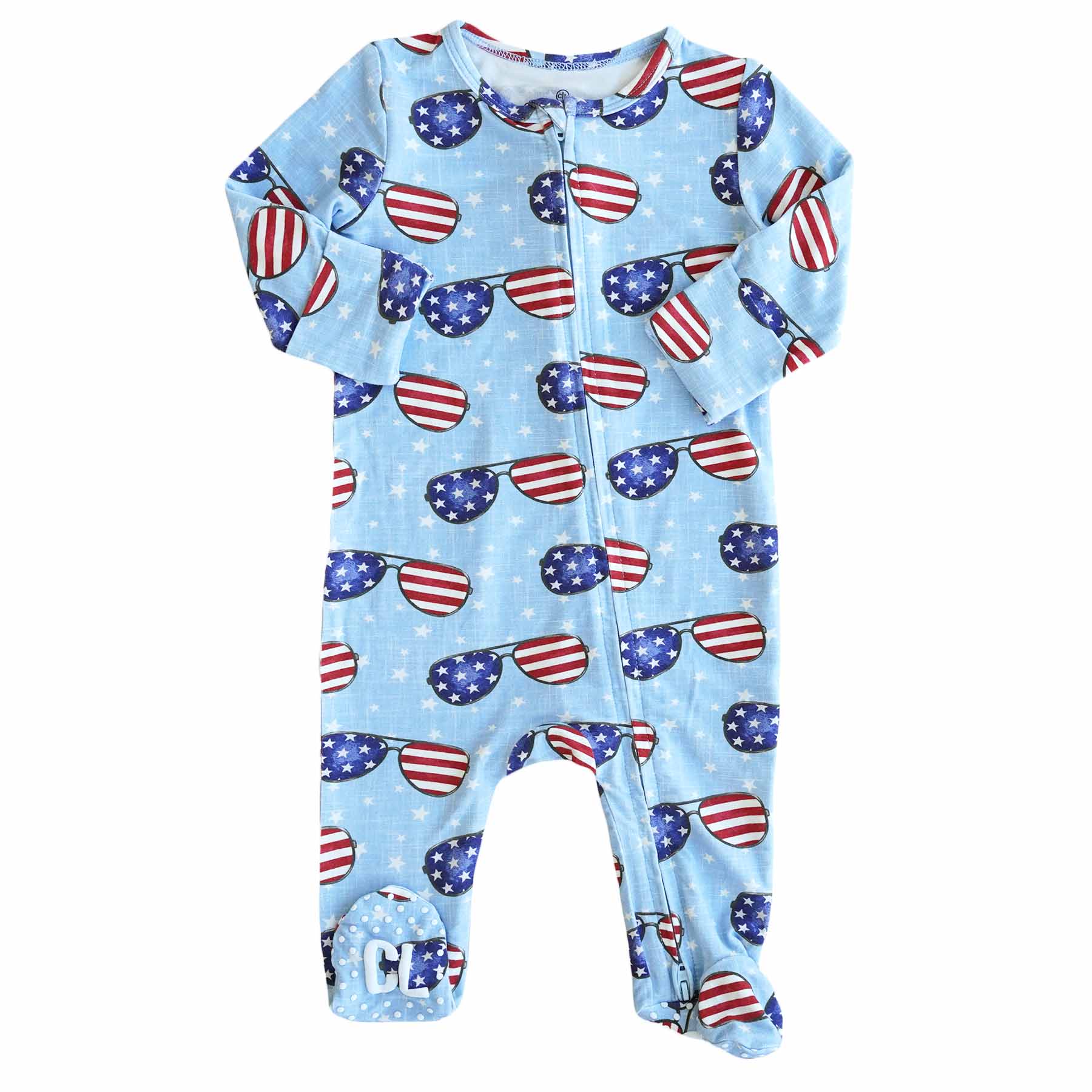 Patriotic Summer Zipper Footie