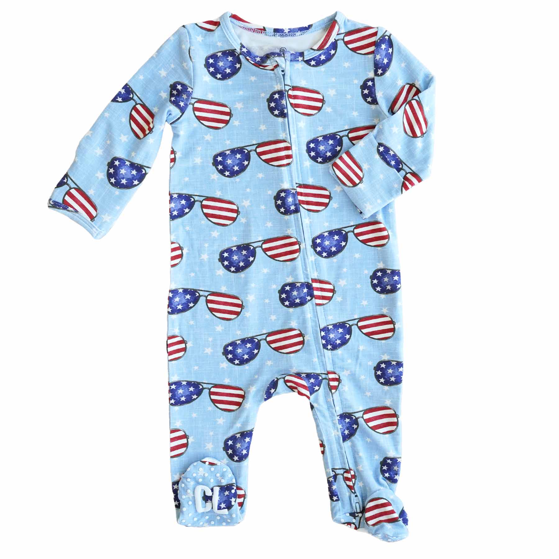 Patriotic Summer Zipper Footie