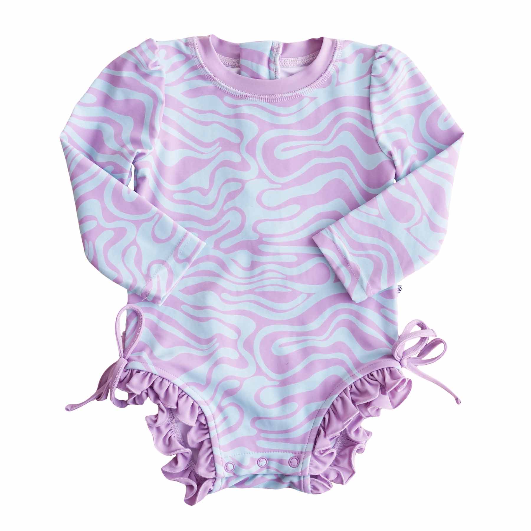Long Sleeve Rash Guard With Ruffle Bottom