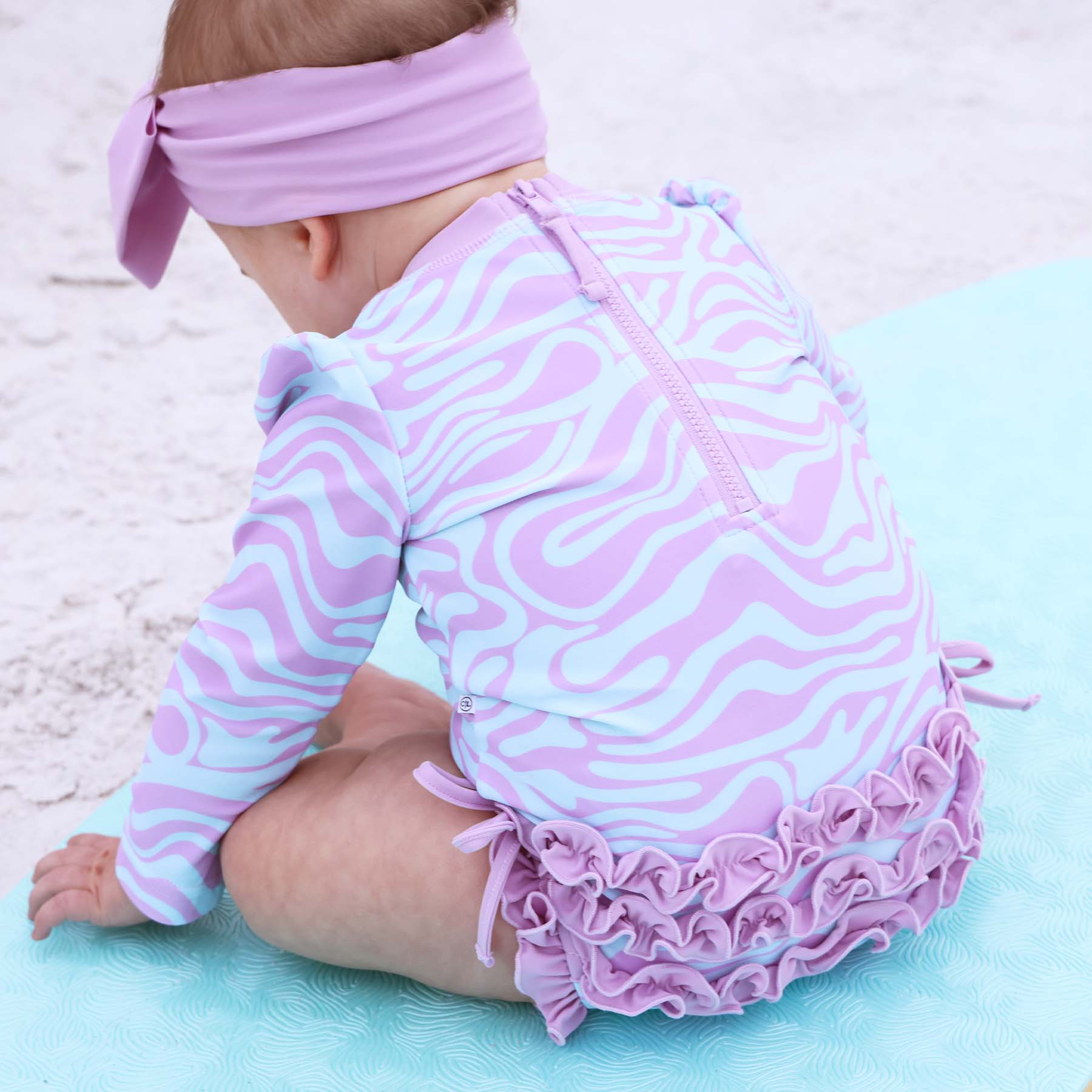 Long Sleeve Rash Guard With Ruffle Bottom