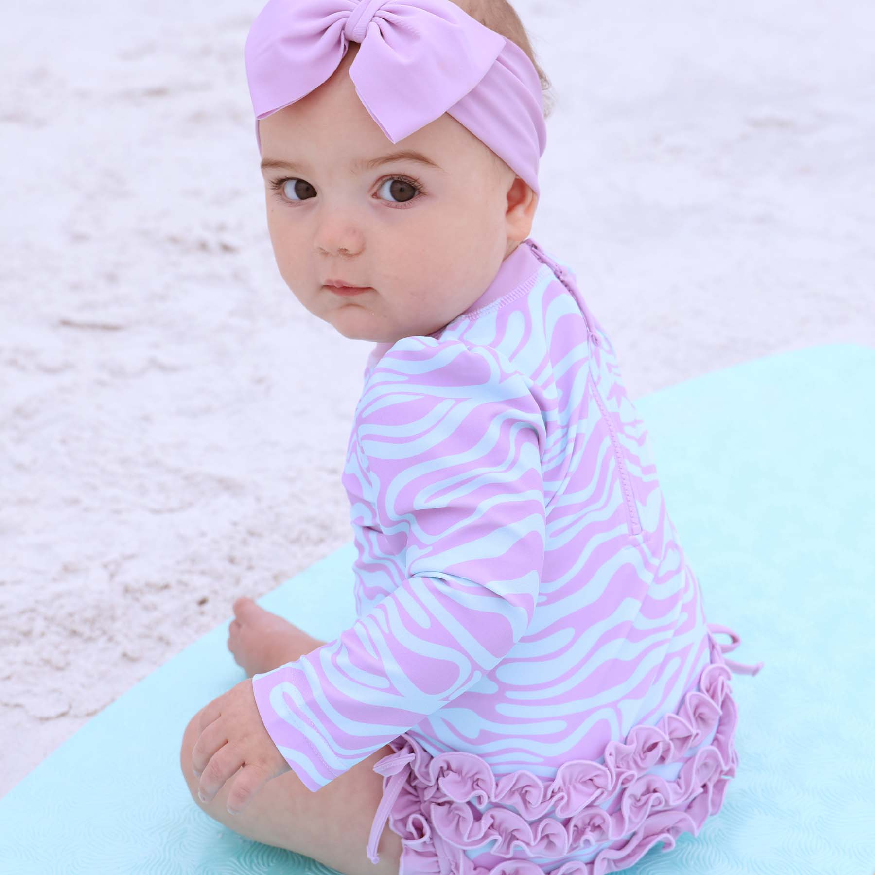 Long Sleeve Rash Guard With Ruffle Bottom