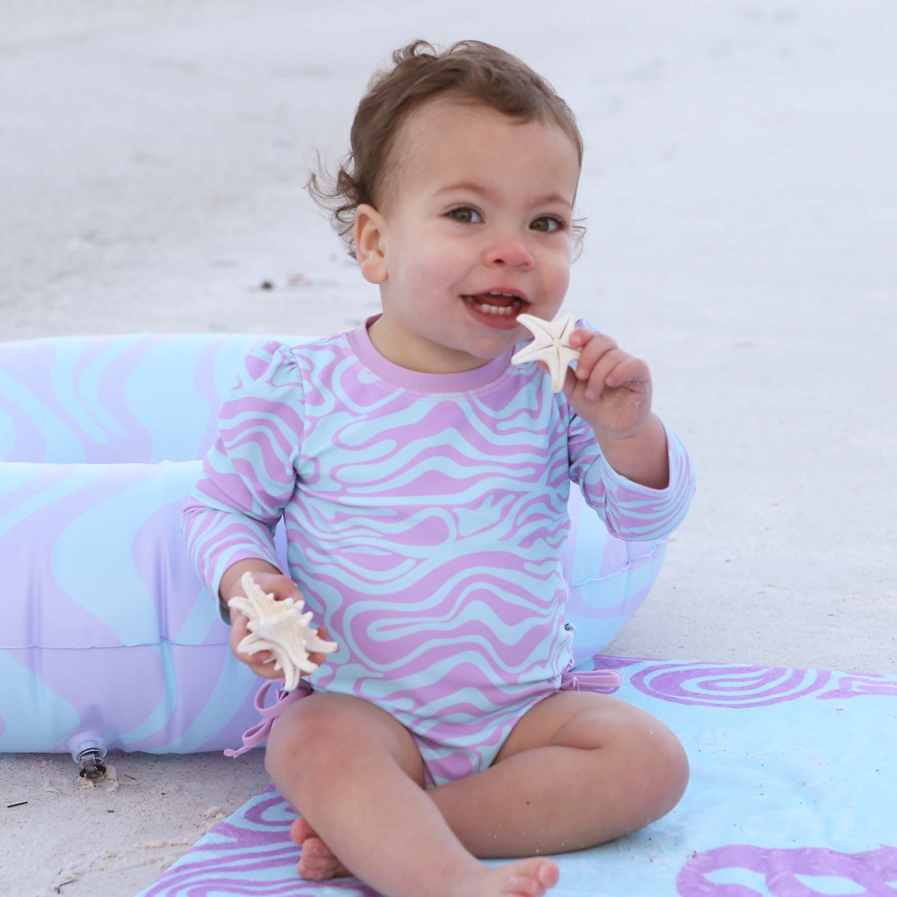 Long Sleeve Rash Guard With Ruffle Bottom