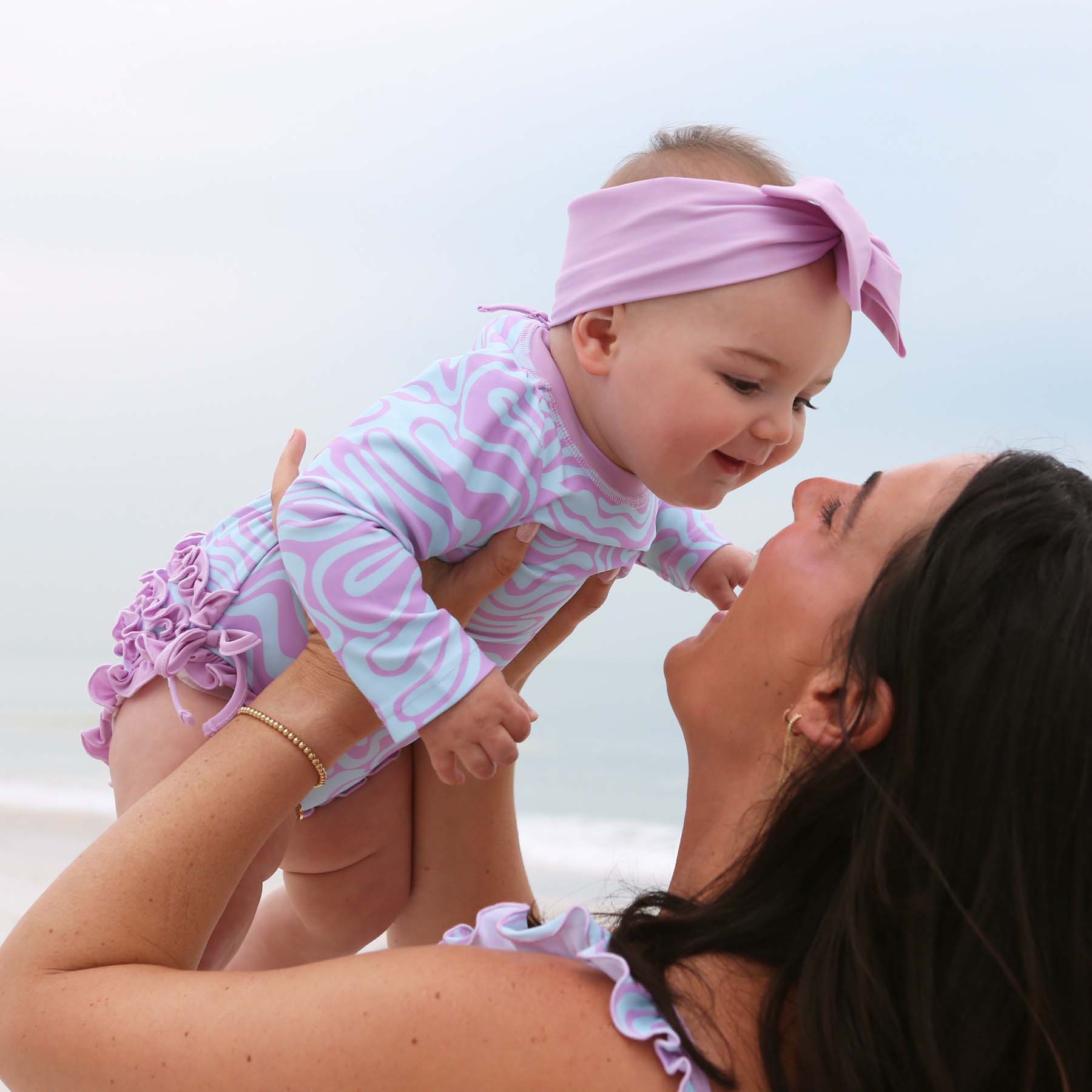 Long Sleeve Rash Guard With Ruffle Bottom