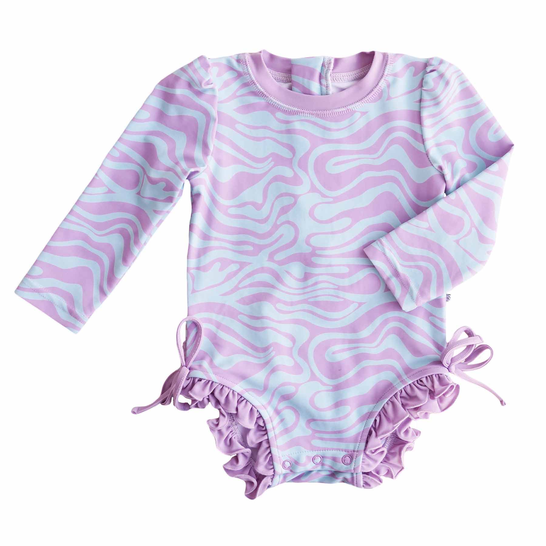Long Sleeve Rash Guard With Ruffle Bottom