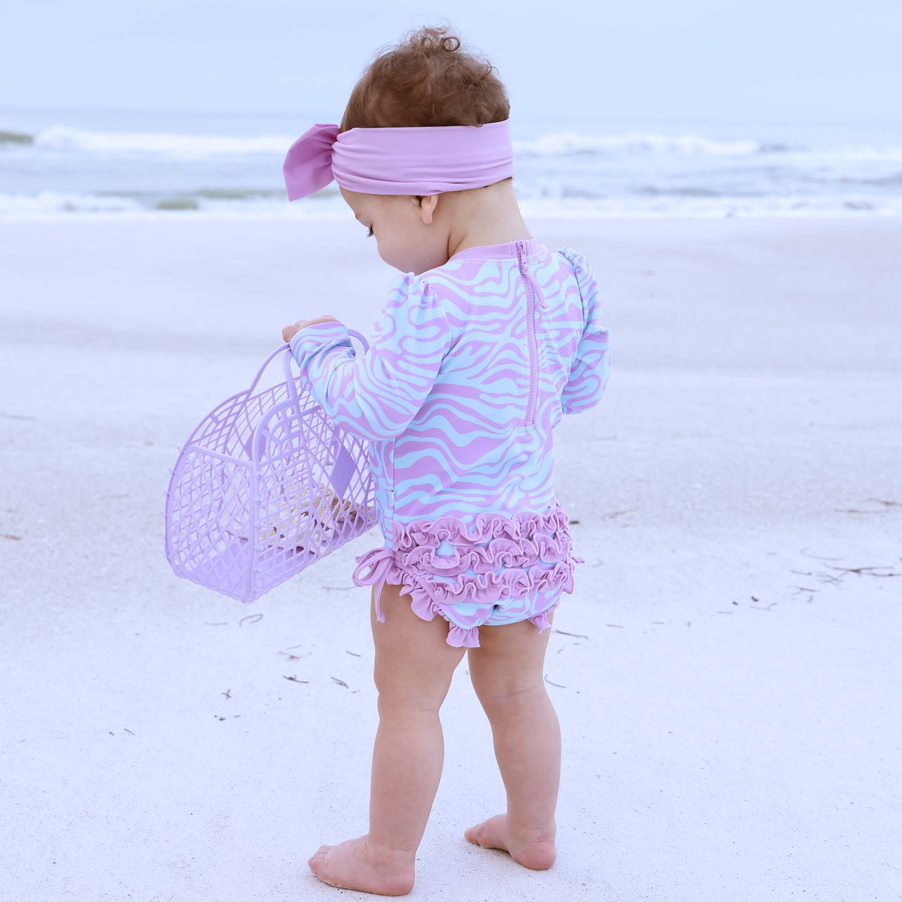 Long Sleeve Rash Guard With Ruffle Bottom