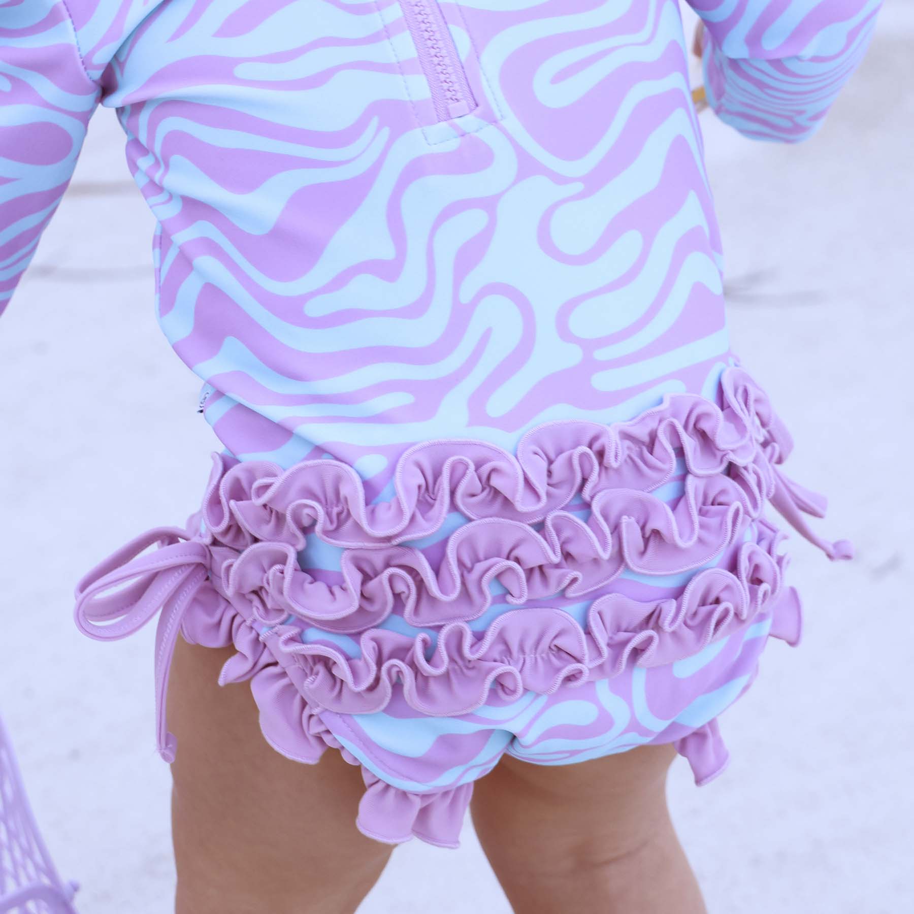 Long Sleeve Rash Guard With Ruffle Bottom