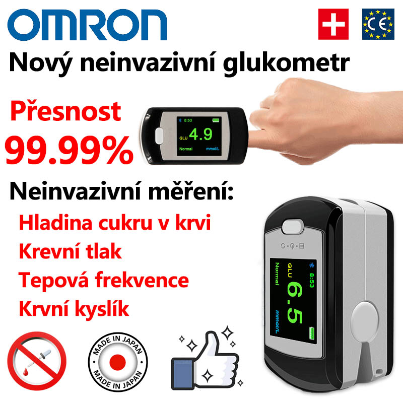 Neinvazivní glukometr Omron (měření za 5 sekund, přesnost 99 %)