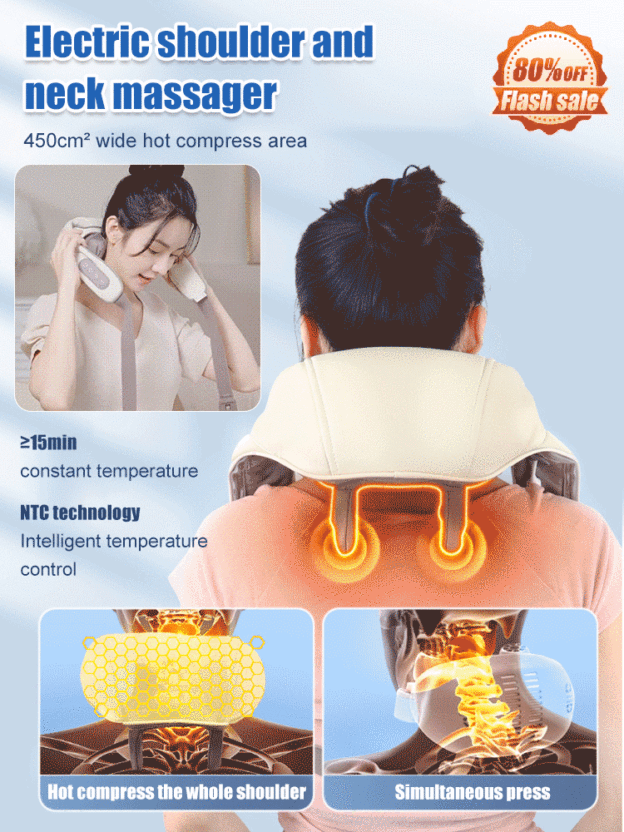🔥Experimentați relaxarea supremă cu aparatul de masaj pentru gât Smart Humanoid Neck Massager - Your Personal maseur personal!