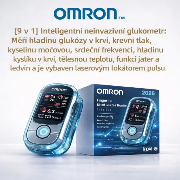 🔥 Omron™ uvede v roce 2026 na trh nový neinvazivní chytrý glukometr 🔥