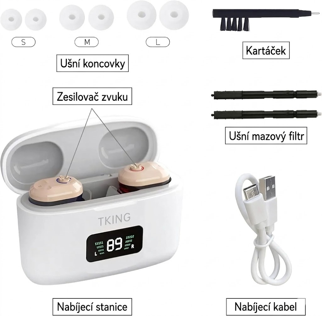 Nabíjecí zesilovač zvuku pro seniory, zesilovač hlasu a osobní audio zesilovač, s dvojitým mikrofonem pro lepší lokalizaci zvuku, vhodný pro sledování televize a konverzace (2 kusy)