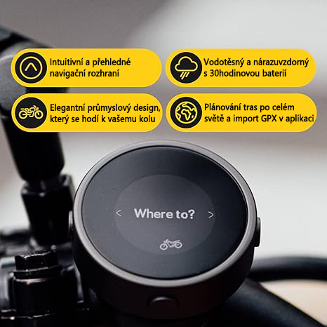  Motocyklový GPS počítač Beeline/Beeline Moto II, globální navigační mapa, odolný proti dešti