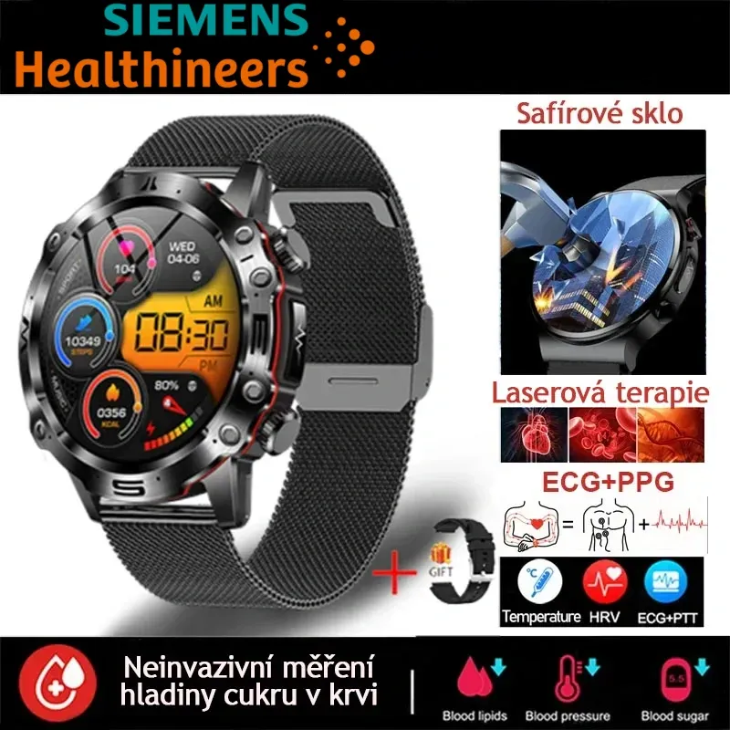 Nové chytré lékařské hodinky s umělou inteligencí z roku 2026🔥 | Monitorování zdraví EKG + PPG | Test hladiny cukru v krvi, krevních lipidů, kyseliny močové a fitness tracker