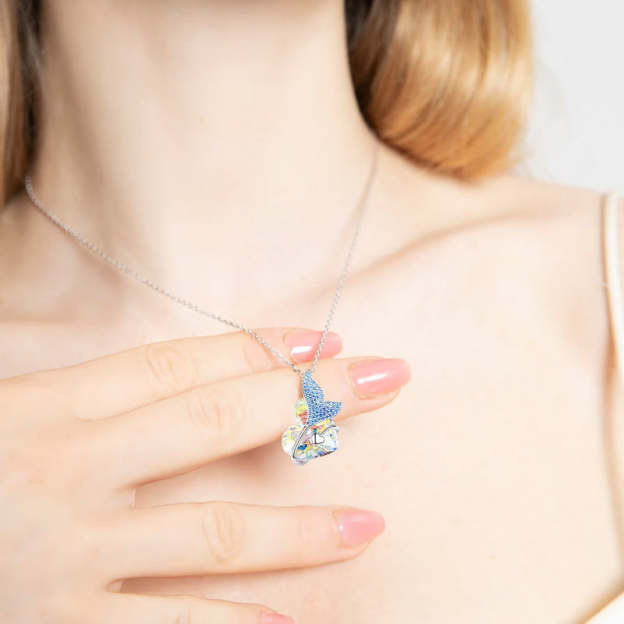 MERMAID HEART CRYSTAL NECKLACE
