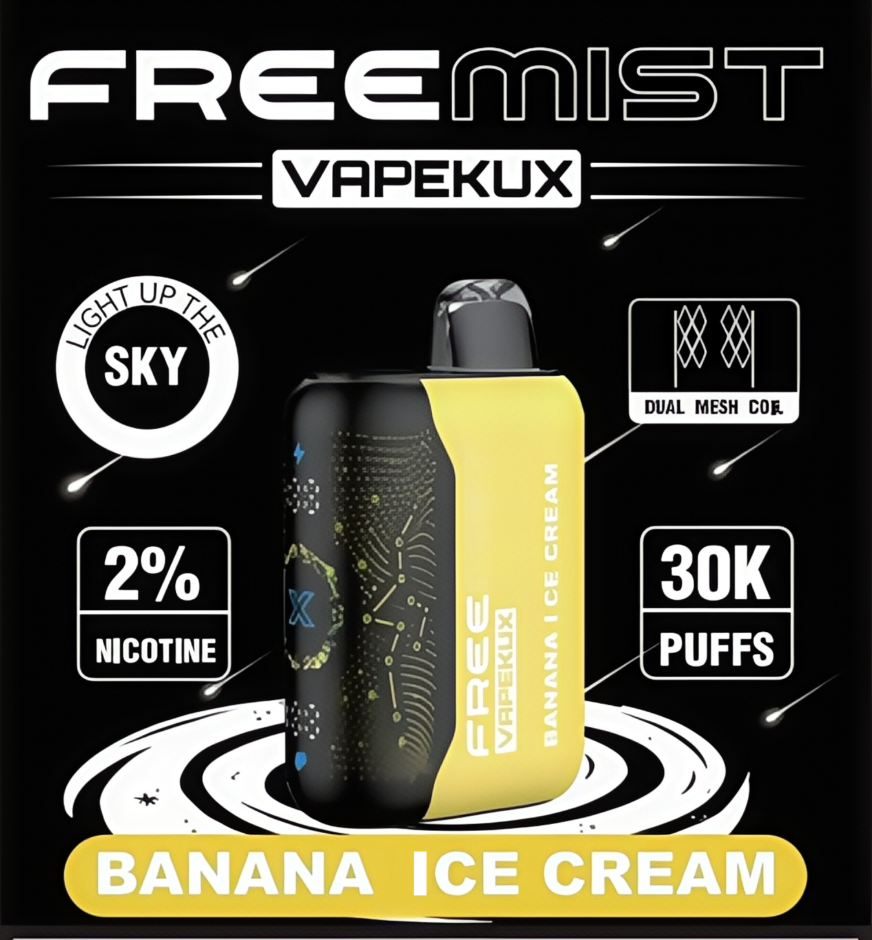 VAPEKUX 30000 Vape – Jednorazowy E-Papieros z Motywem Gwiazd i 30 000 Zaciągnięć